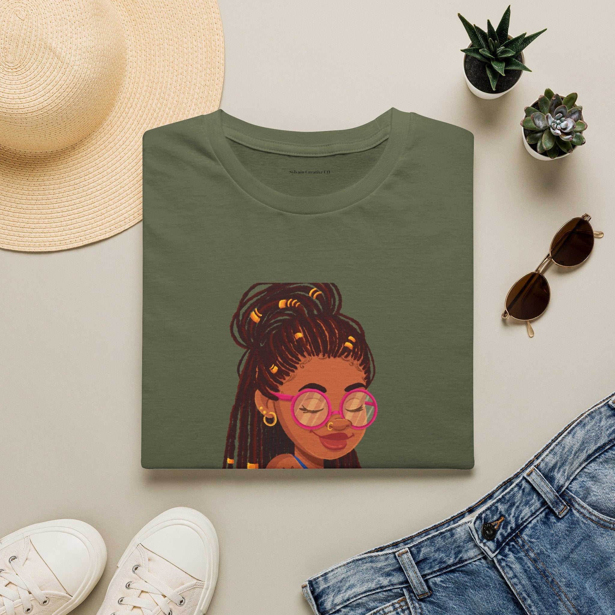 Graphic Tee — Afro Girl Illustration with "Yes, It’s All Mine"
