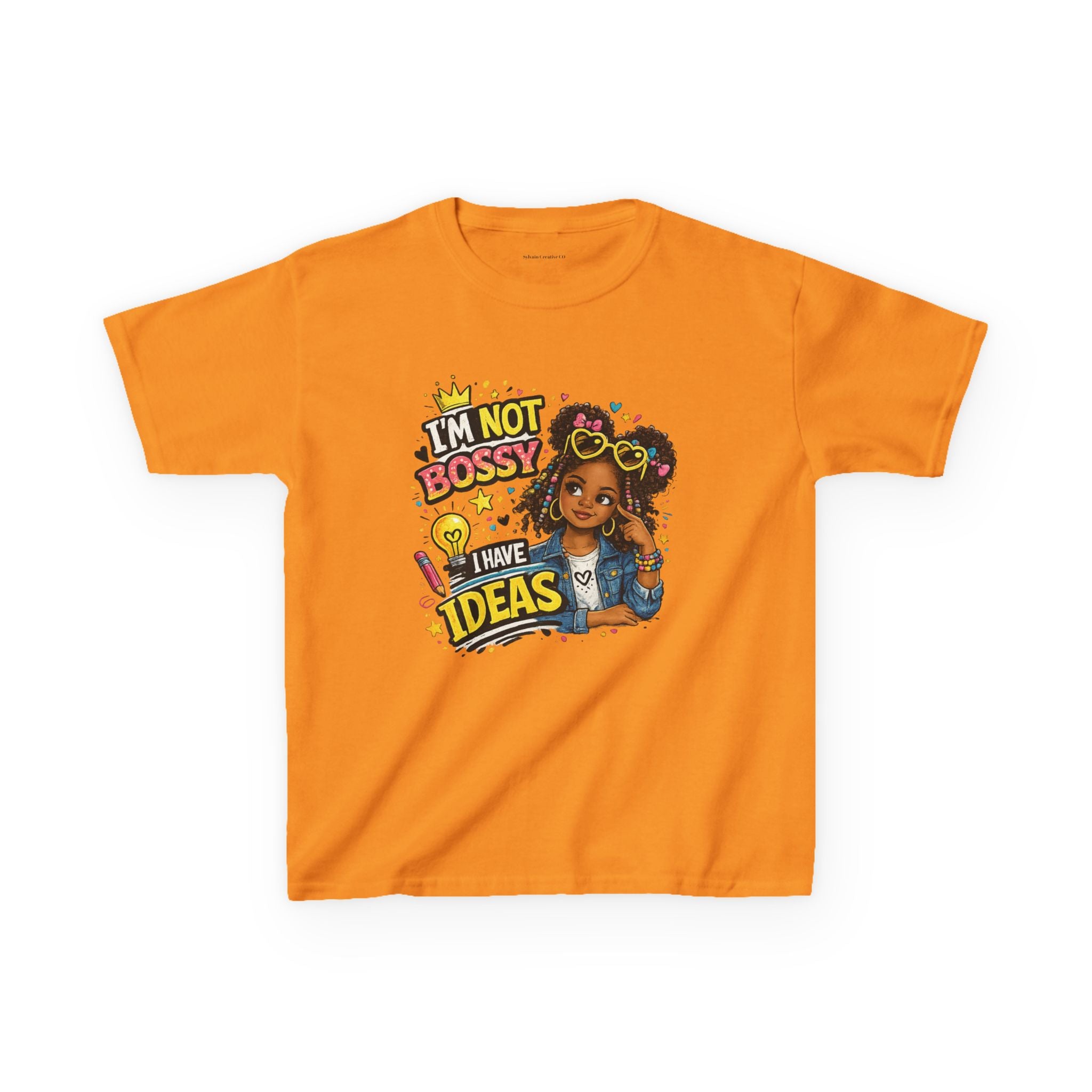 Kids Tee — “I’m Not Bossy I Have Ideas” Cute Confident Girl Graphic Shirt