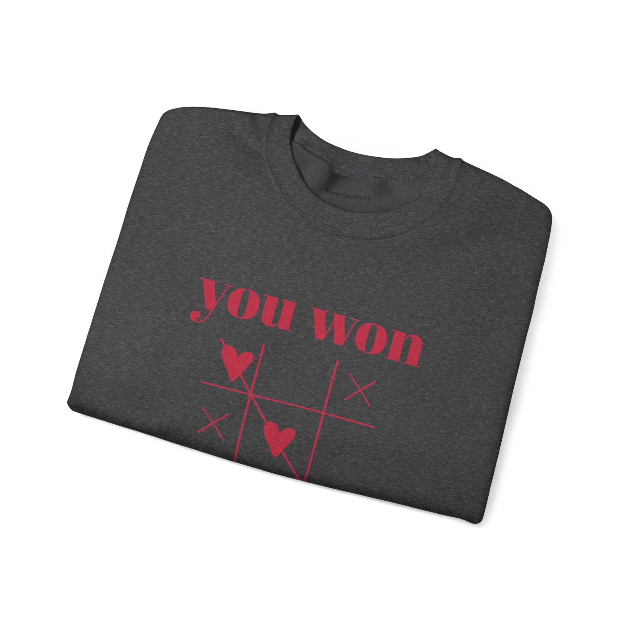 Valentine Tic-Tac-Toe "You Won My Heart" Sweatshirt