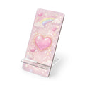 Cute Pink Heart & Rainbow Phone Stand — Foldable Mobile Display Stand for Smartphones