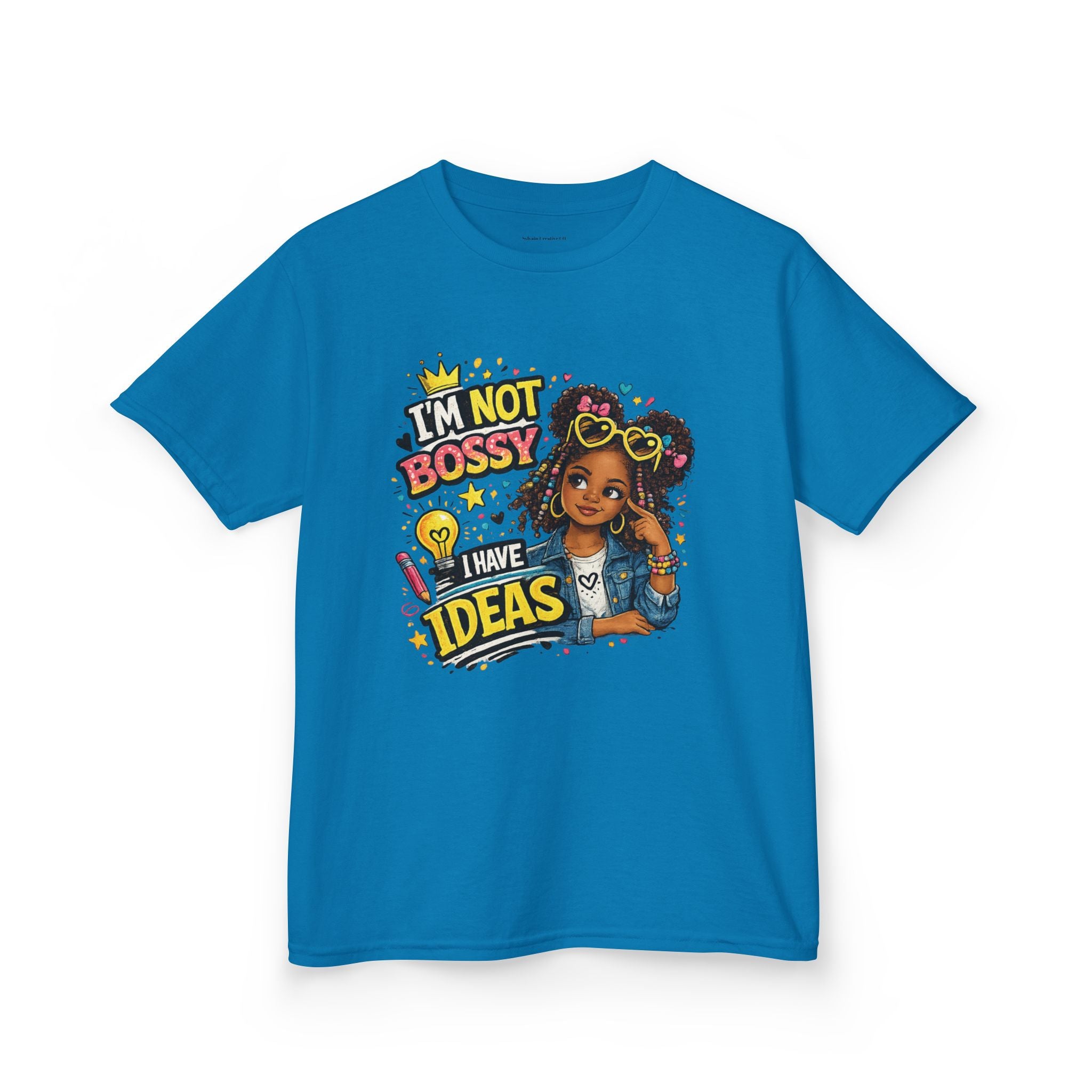 Kids Tee — “I’m Not Bossy I Have Ideas” Cute Confident Girl Graphic Shirt