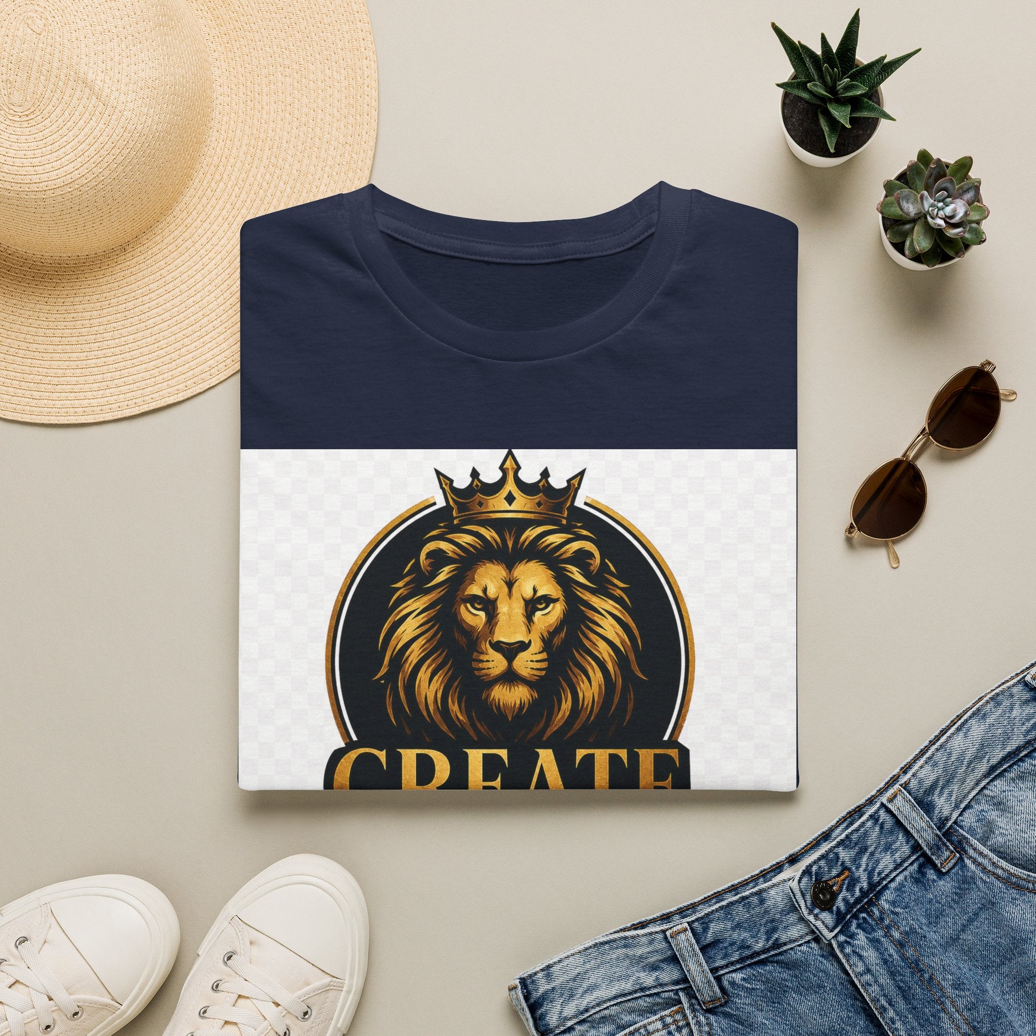 Create Inspire Impact Lion T-Shirt — Motivational Graphic Tee