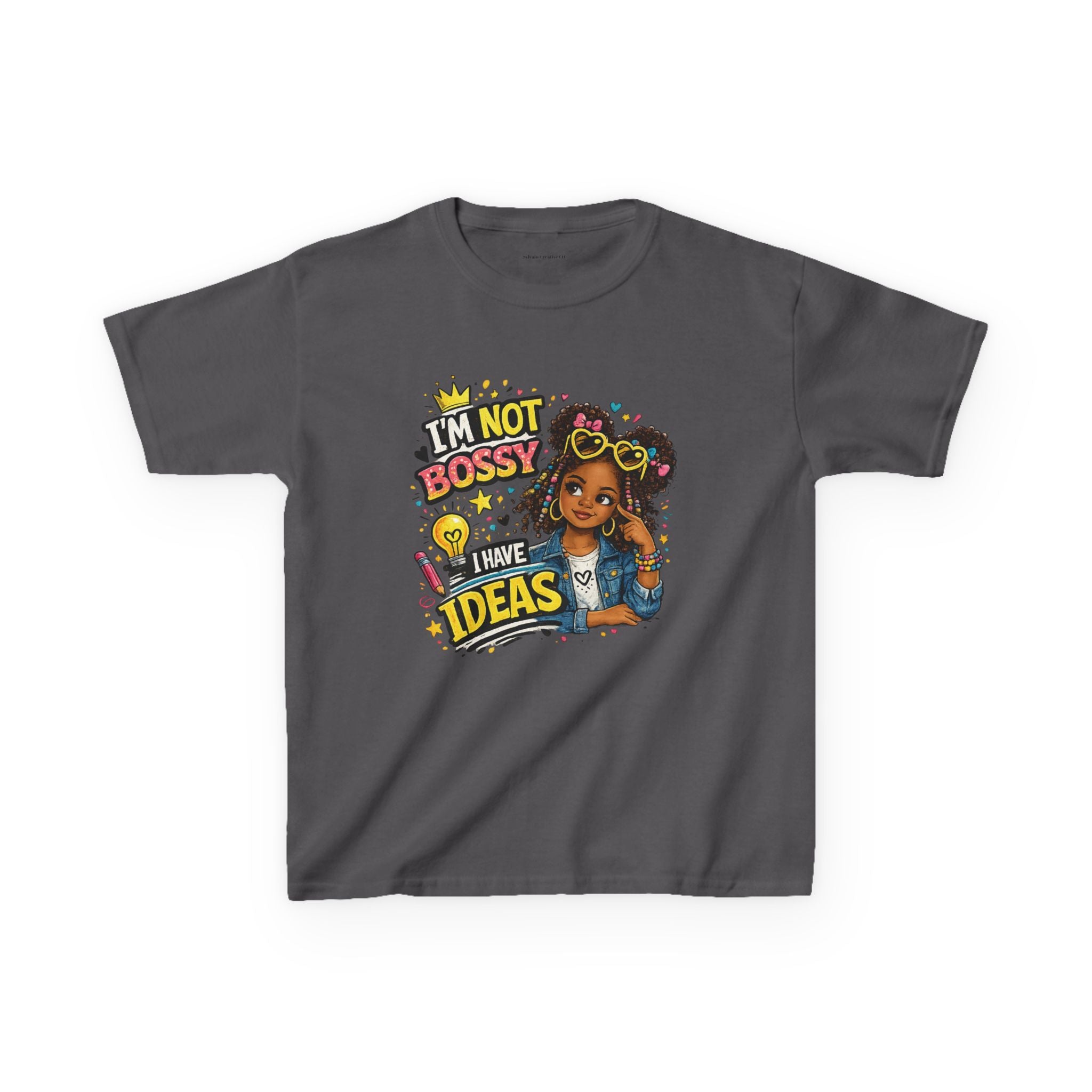 Kids Tee — “I’m Not Bossy I Have Ideas” Cute Confident Girl Graphic Shirt