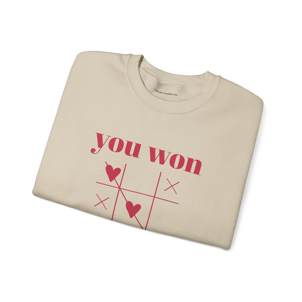 Valentine Tic-Tac-Toe "You Won My Heart" Sweatshirt