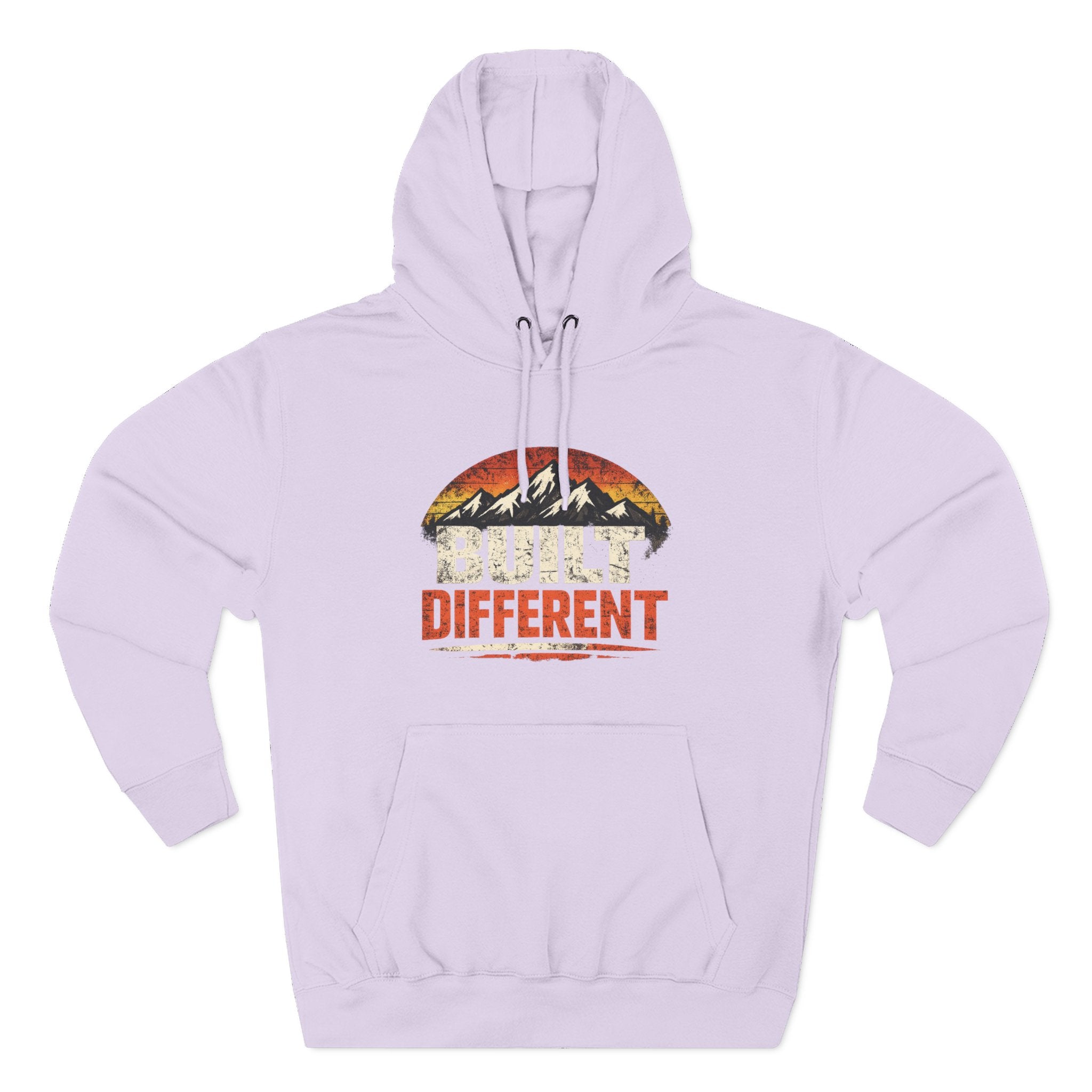 Built Different Hoodie — Retro Mountain "Train Harder, Work Harder" Graphic Hoodie