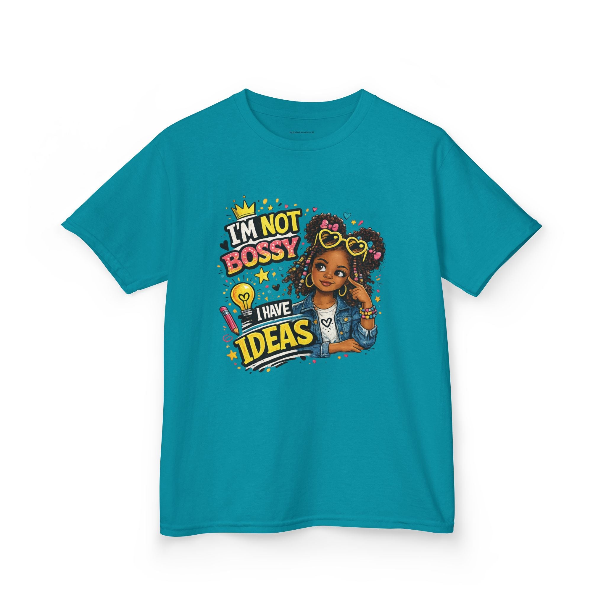 Kids Tee — “I’m Not Bossy I Have Ideas” Cute Confident Girl Graphic Shirt