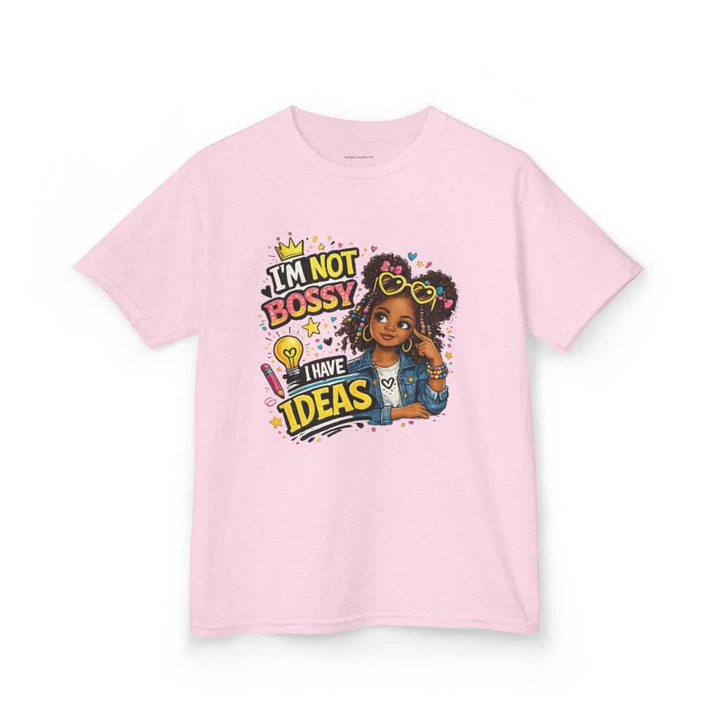 Kids Tee — “I’m Not Bossy I Have Ideas” Cute Confident Girl Graphic Shirt