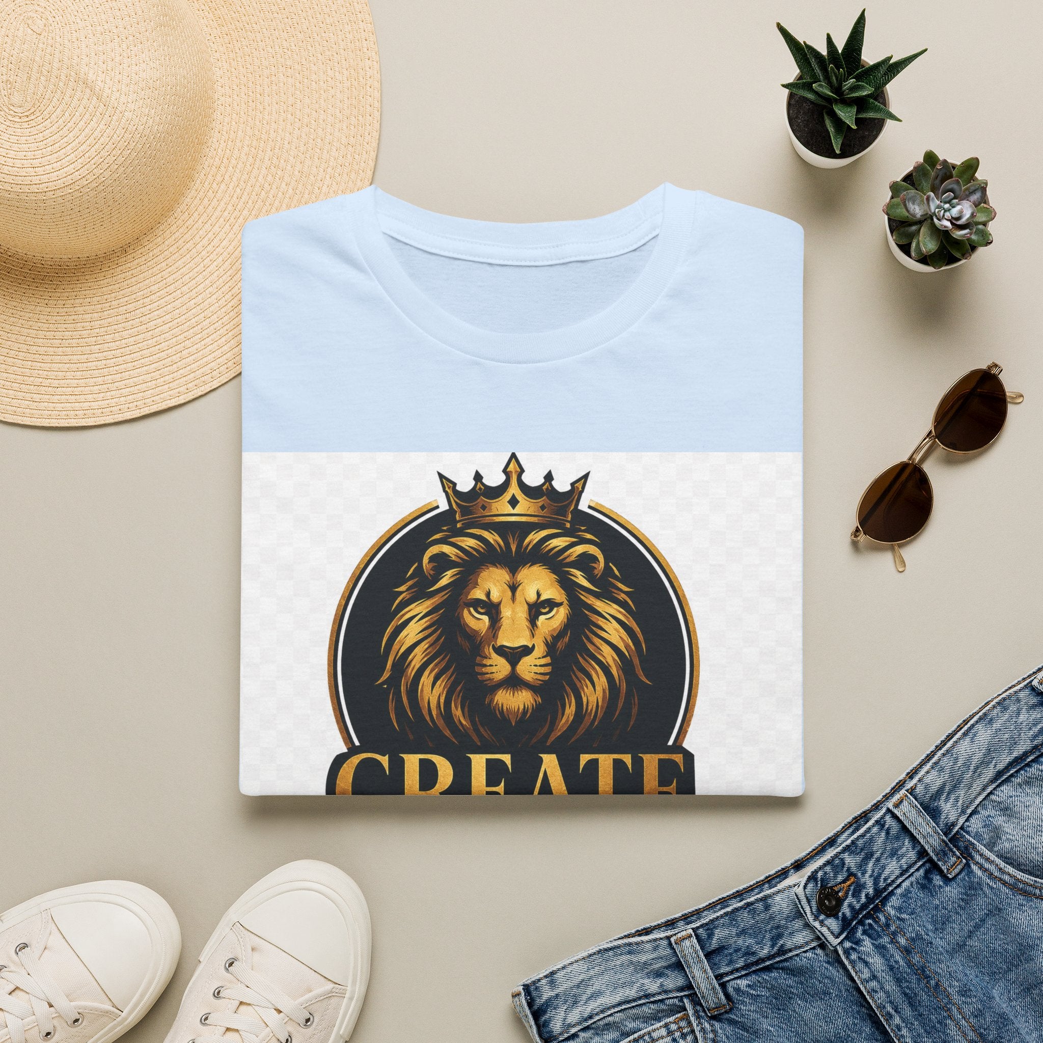 Create Inspire Impact Lion T-Shirt — Motivational Graphic Tee