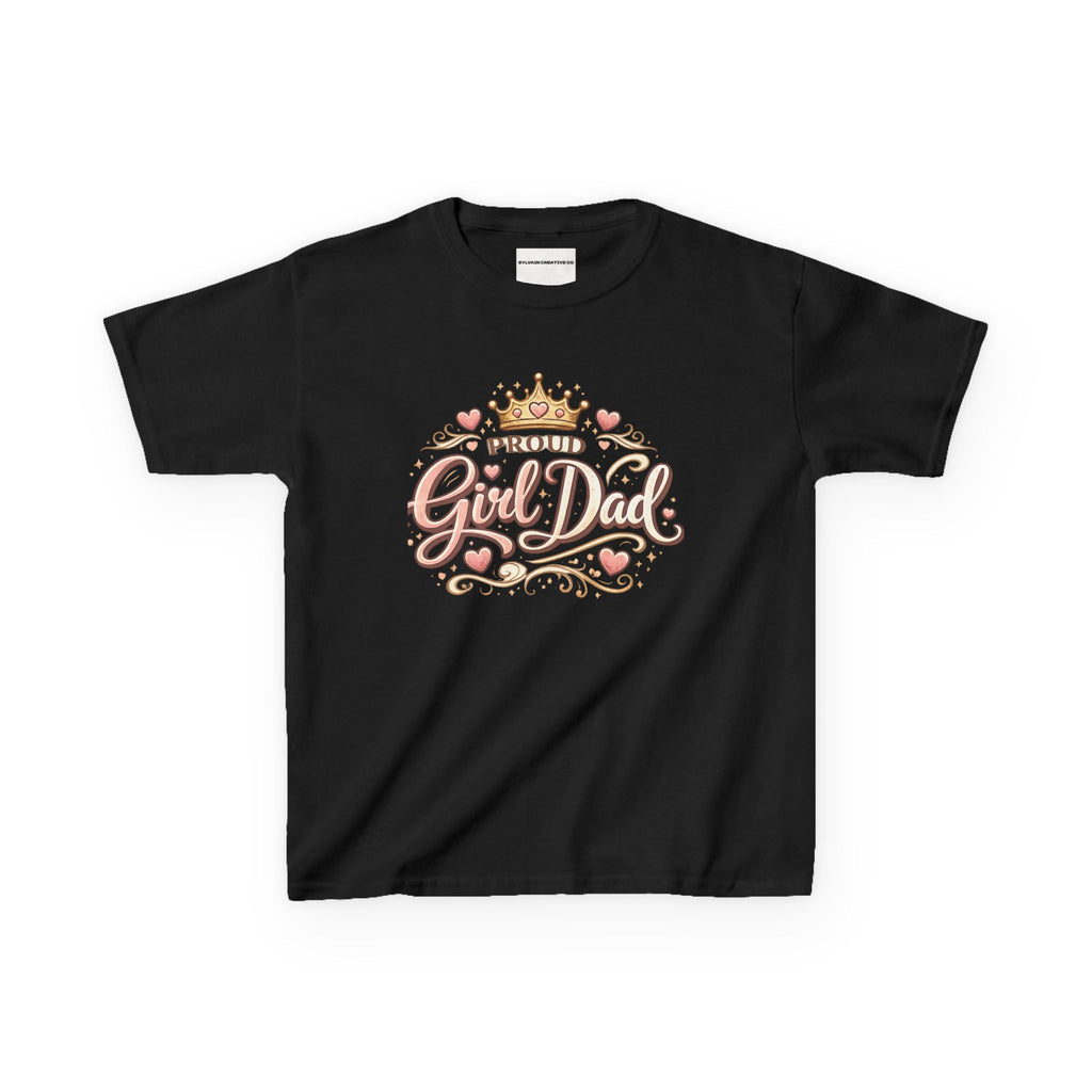 Proud Girl Dad Kids T-Shirt — Cute Princess Crown Design for Dads & Daughters