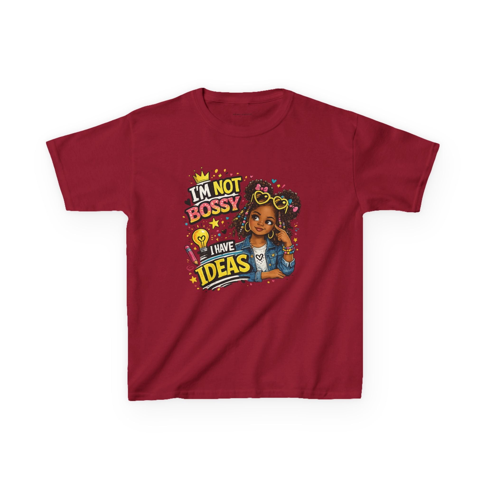 Kids Tee — “I’m Not Bossy I Have Ideas” Cute Confident Girl Graphic Shirt