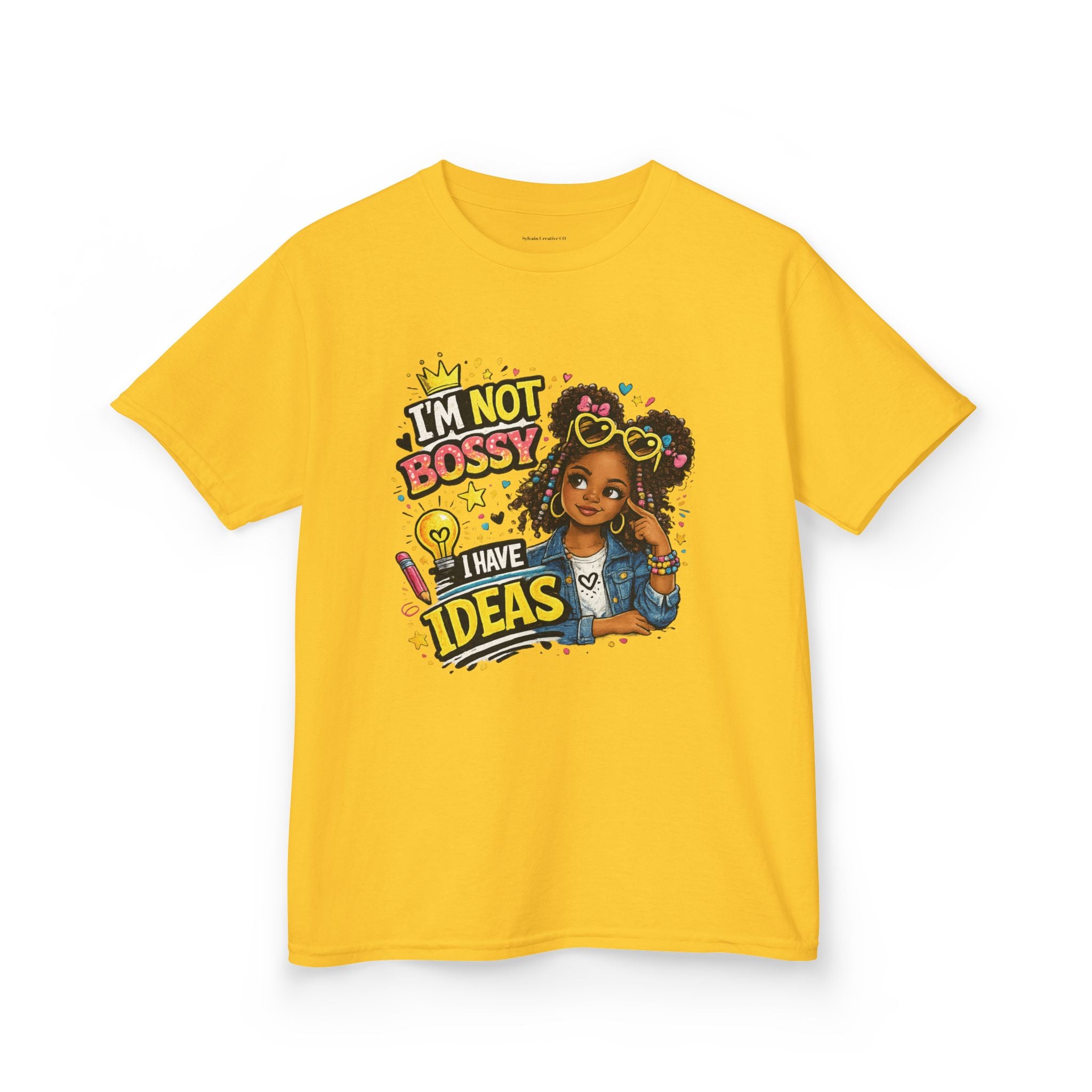 Kids Tee — “I’m Not Bossy I Have Ideas” Cute Confident Girl Graphic Shirt