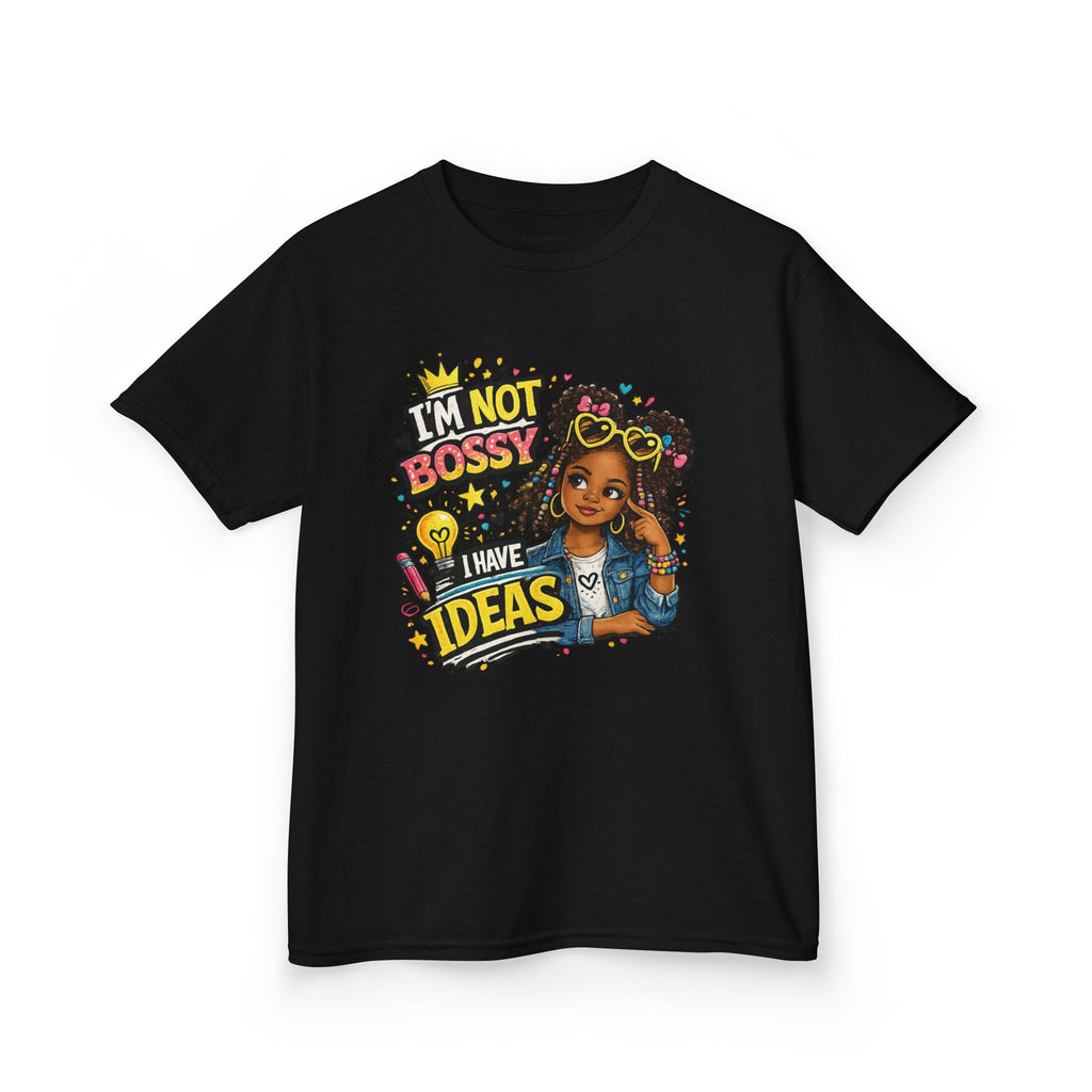 Kids Tee — “I’m Not Bossy I Have Ideas” Cute Confident Girl Graphic Shirt