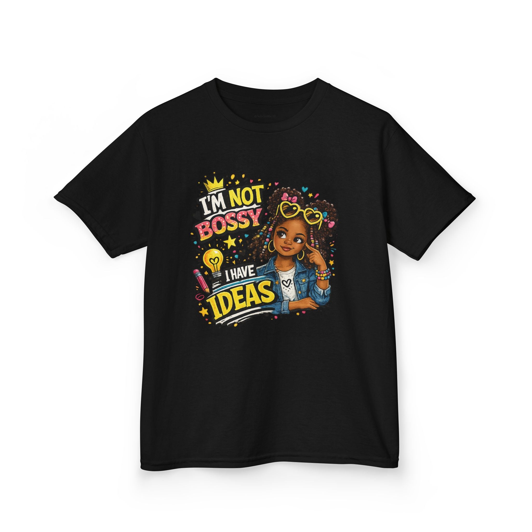 Kids Tee — “I’m Not Bossy I Have Ideas” Cute Confident Girl Graphic Shirt