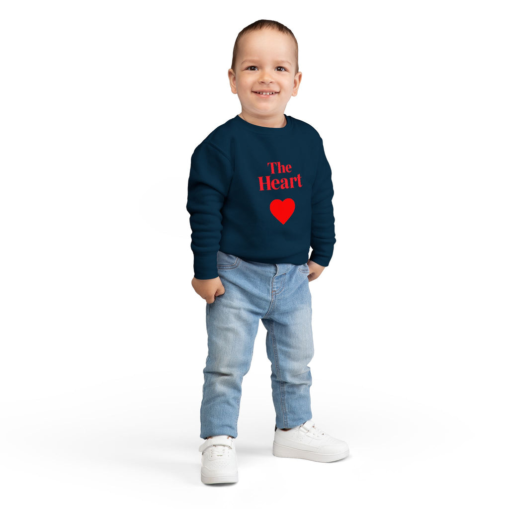Toddler Sweatshirt - "The Heart" Red Heart Graphic Cozy Kids Pullover (Valentine's Day)