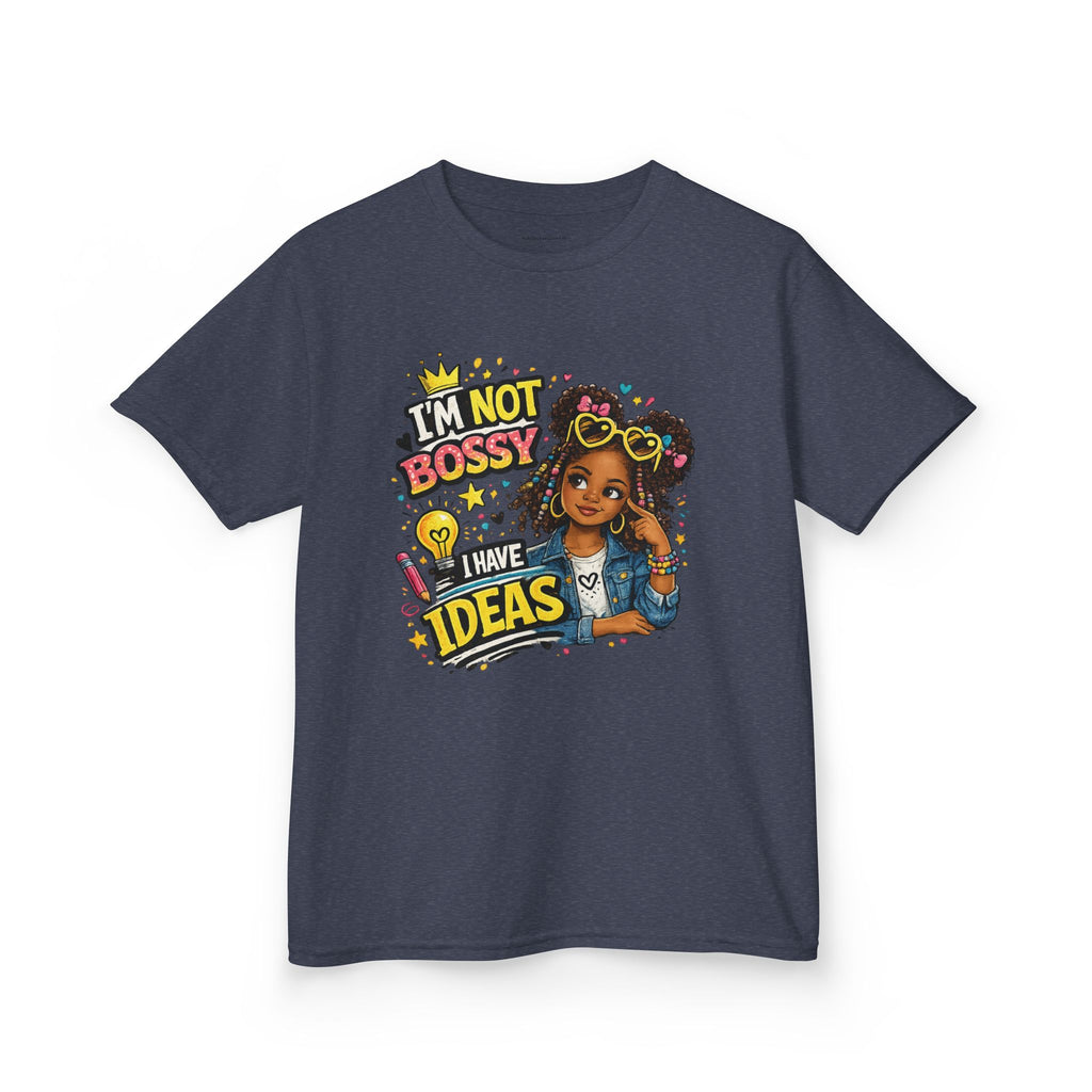 Kids Tee — “I’m Not Bossy I Have Ideas” Cute Confident Girl Graphic Shirt