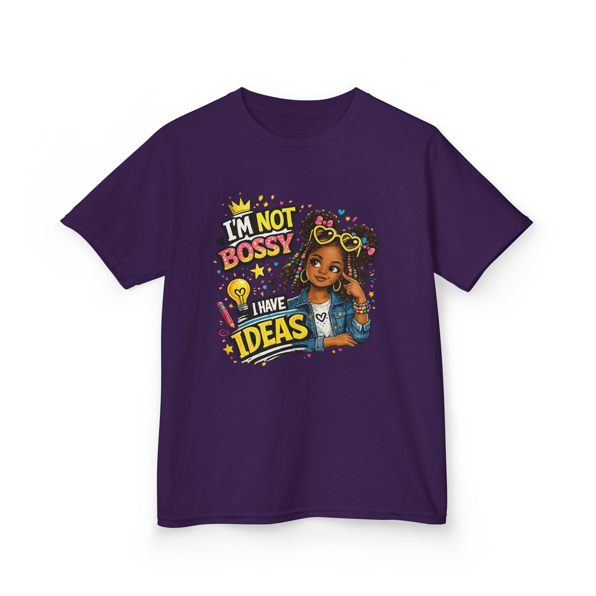 Kids Tee — “I’m Not Bossy I Have Ideas” Cute Confident Girl Graphic Shirt