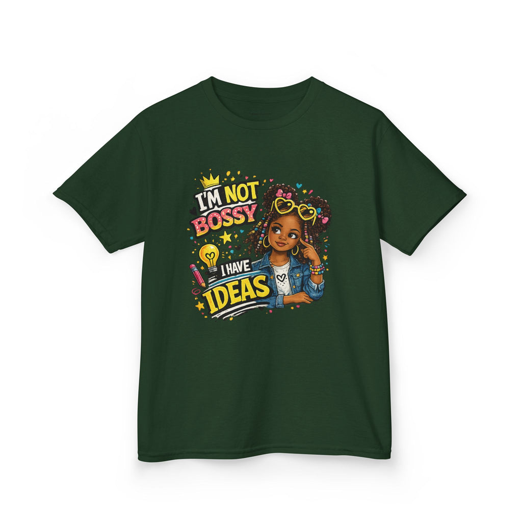 Kids Tee — “I’m Not Bossy I Have Ideas” Cute Confident Girl Graphic Shirt
