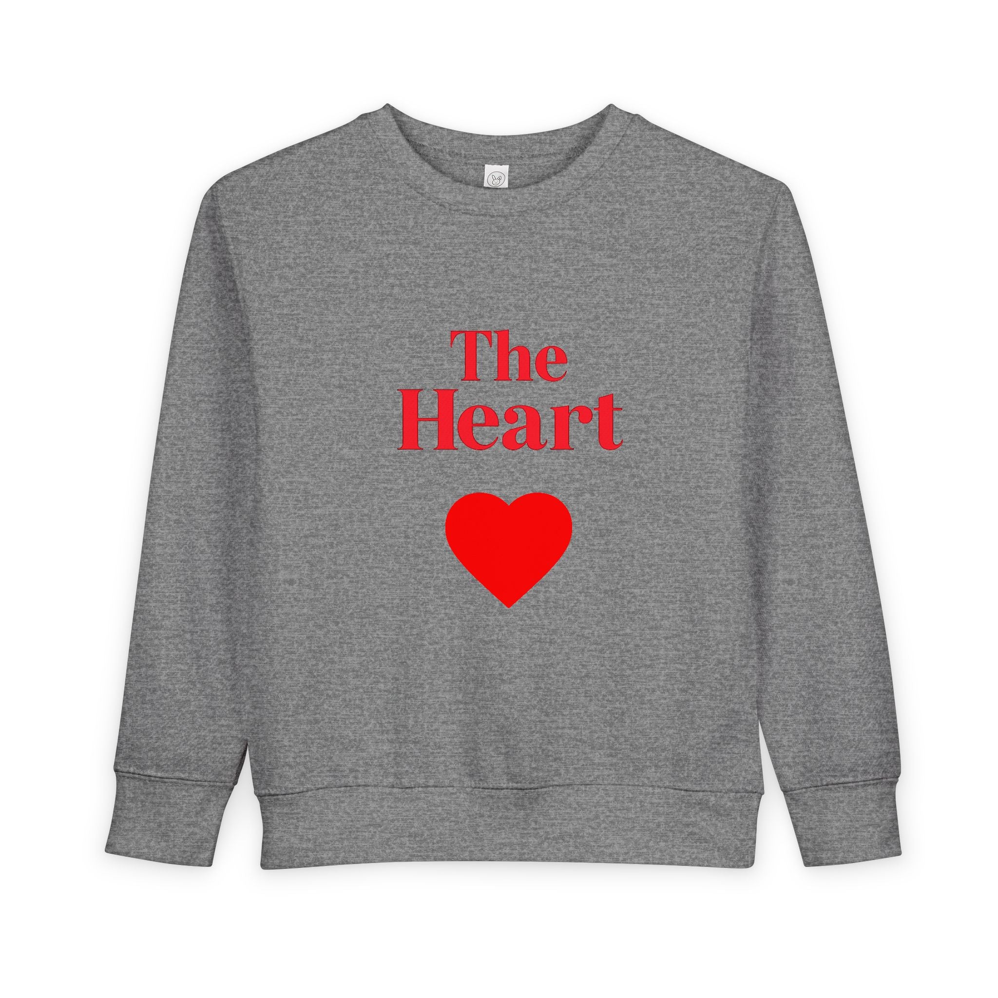 Toddler Sweatshirt - "The Heart" Red Heart Graphic Cozy Kids Pullover (Valentine's Day)