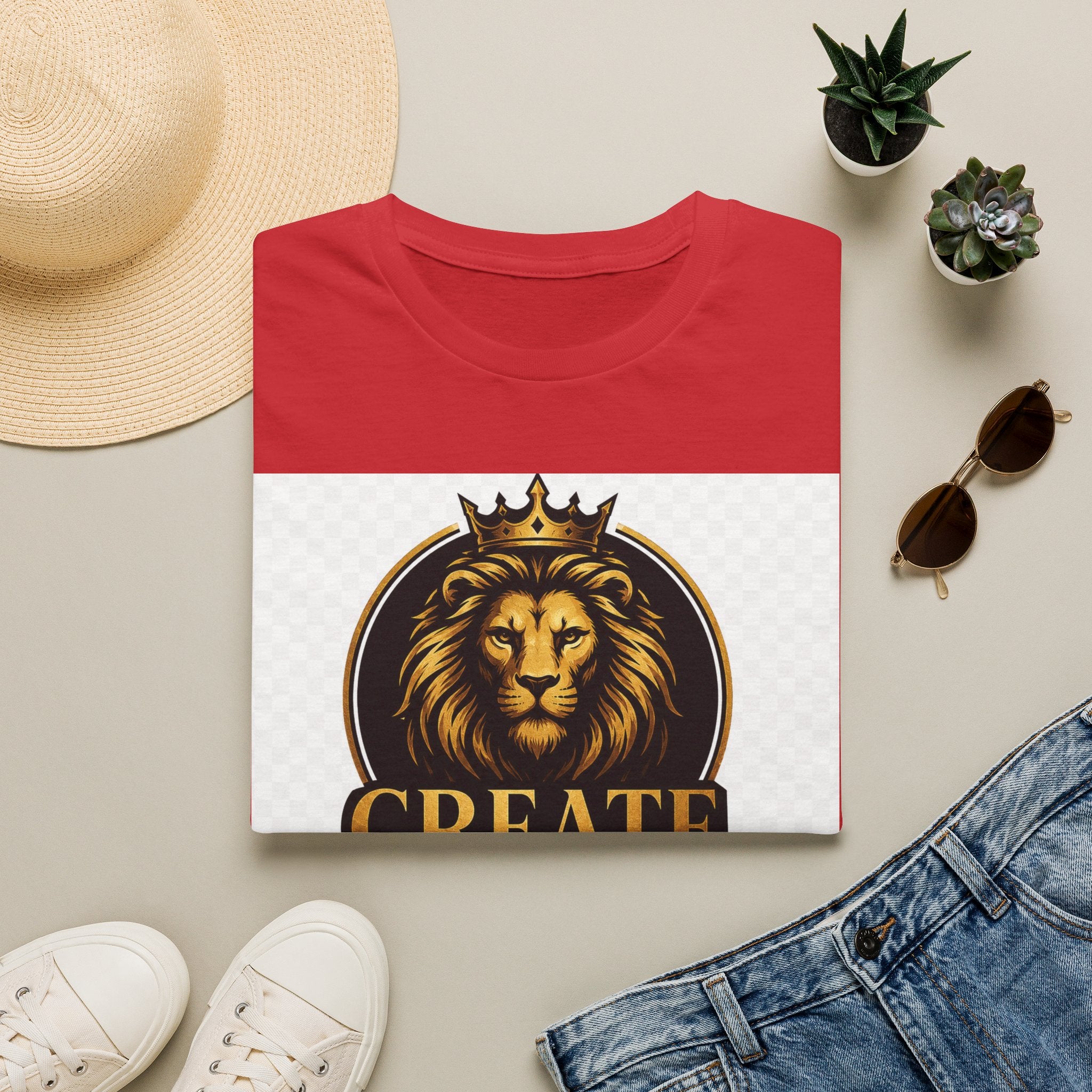 Create Inspire Impact Lion T-Shirt — Motivational Graphic Tee