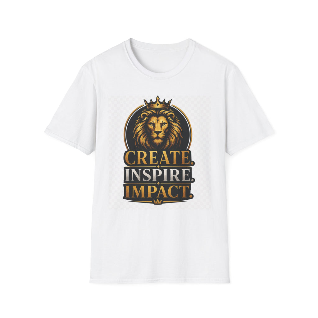 Create Inspire Impact Lion T-Shirt — Motivational Graphic Tee