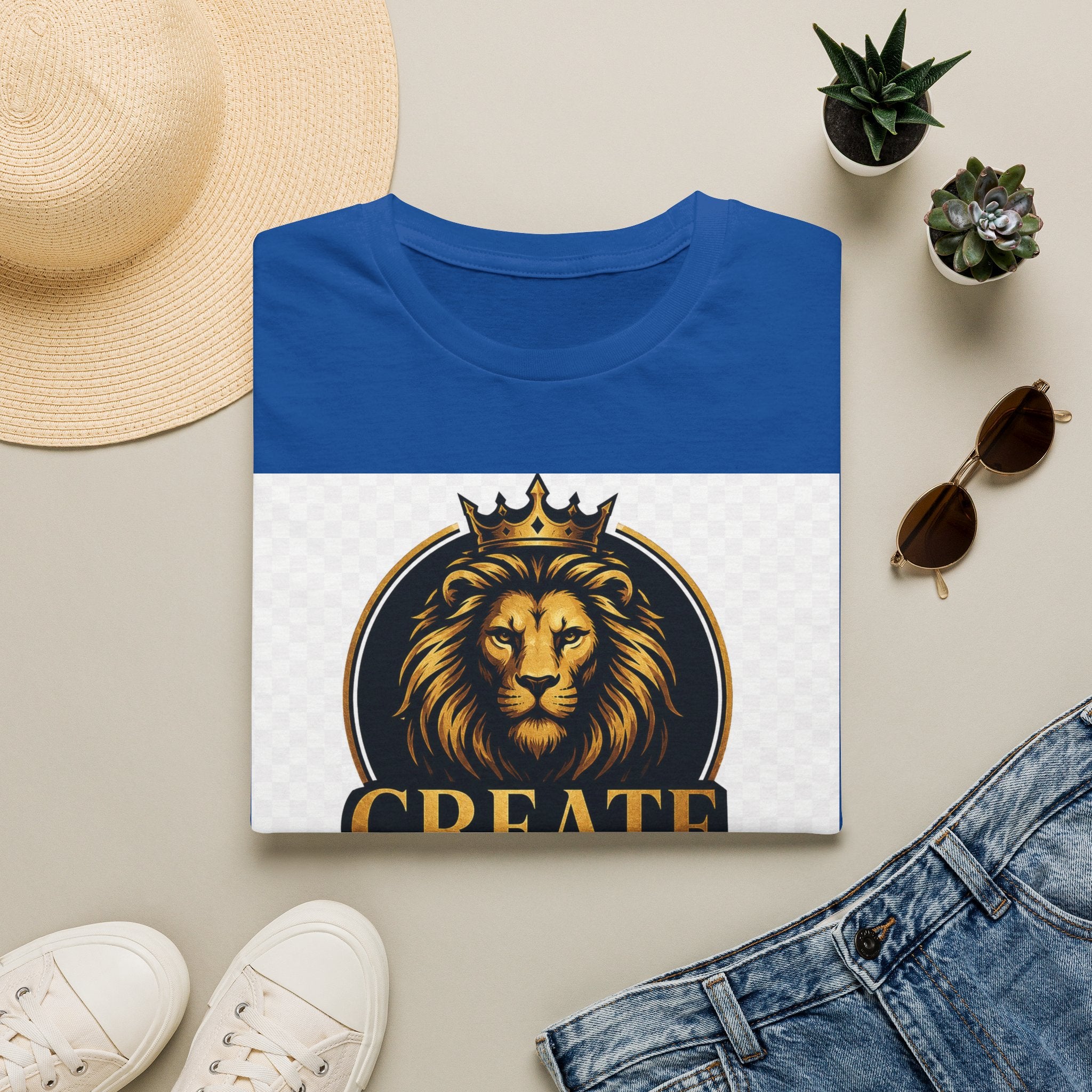 Create Inspire Impact Lion T-Shirt — Motivational Graphic Tee