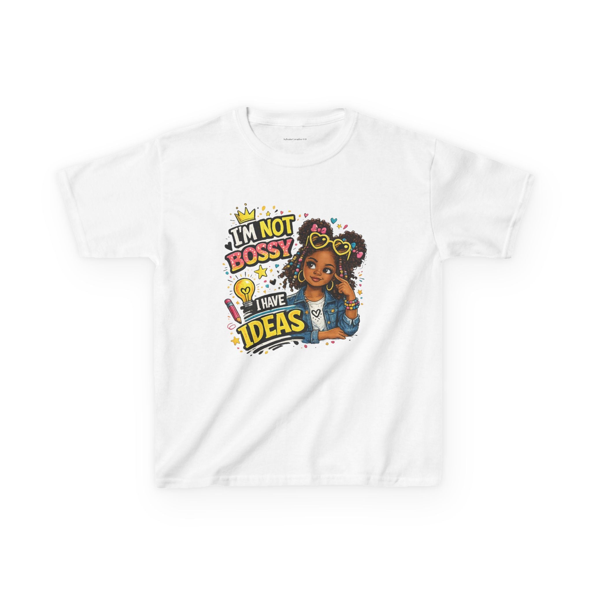 Kids Tee — “I’m Not Bossy I Have Ideas” Cute Confident Girl Graphic Shirt