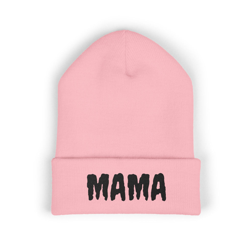 Mama Embroidered Cuffed Beanie — Cozy Mom Knit Hat, Perfect for Mother’s Day & Everyday Wear