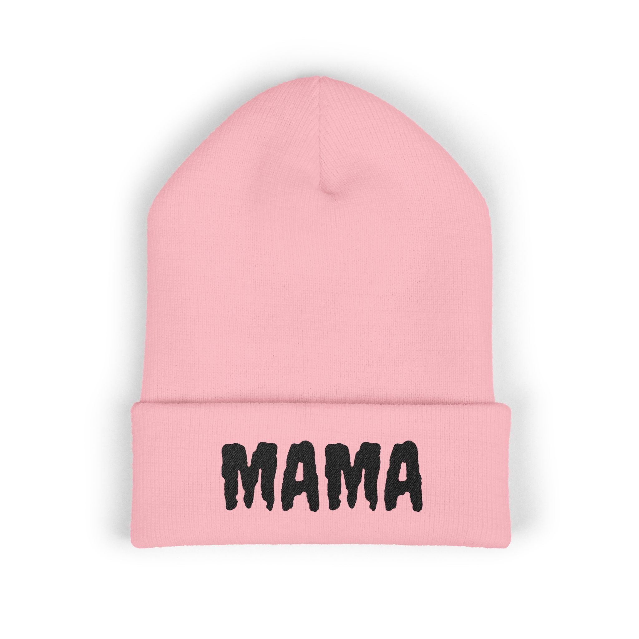 Mama Embroidered Cuffed Beanie — Cozy Mom Knit Hat, Perfect for Mother’s Day & Everyday Wear