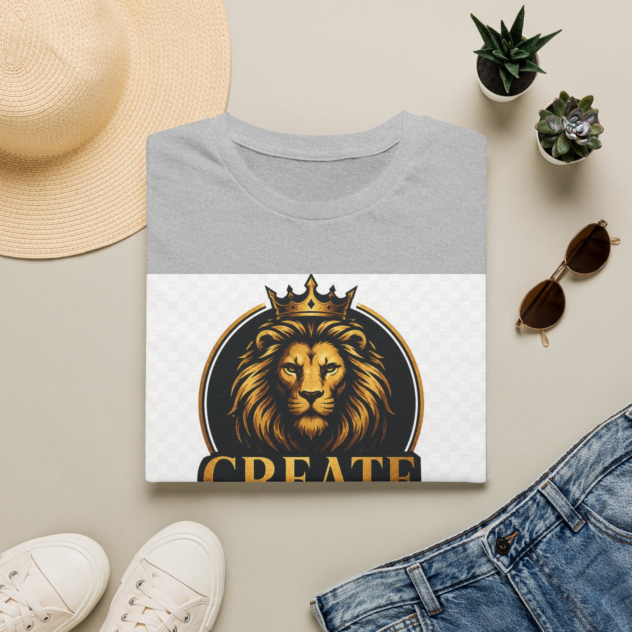 Create Inspire Impact Lion T-Shirt — Motivational Graphic Tee