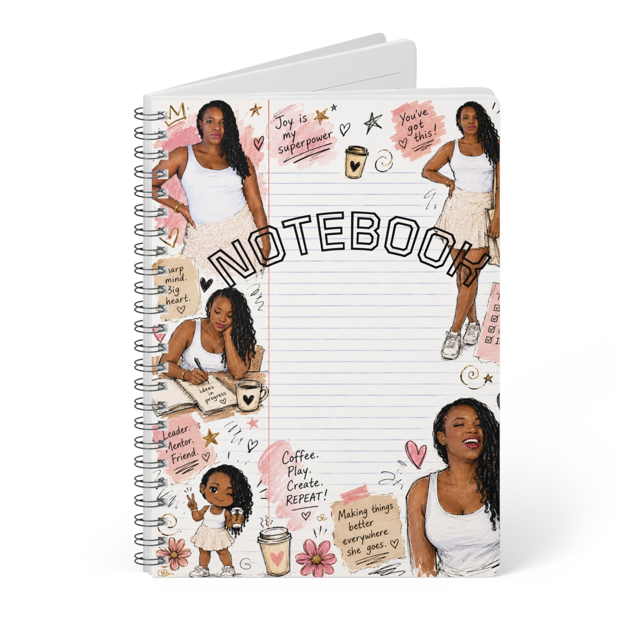 Collage Journal Girl Figures Notebook | Spiral A5 Wirobound