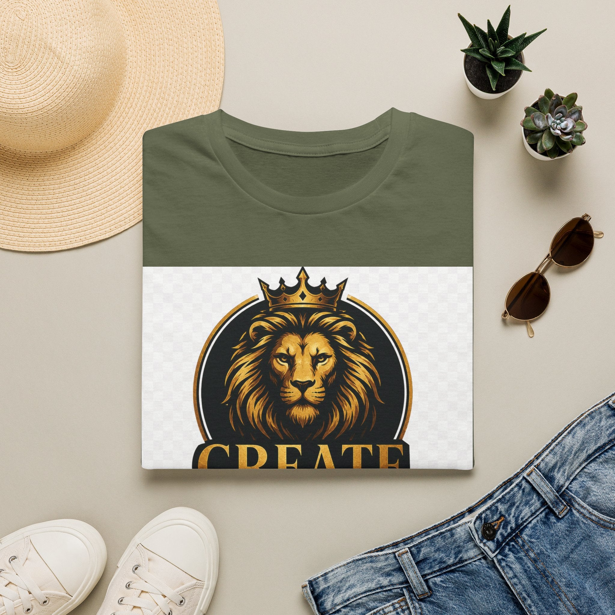 Create Inspire Impact Lion T-Shirt — Motivational Graphic Tee