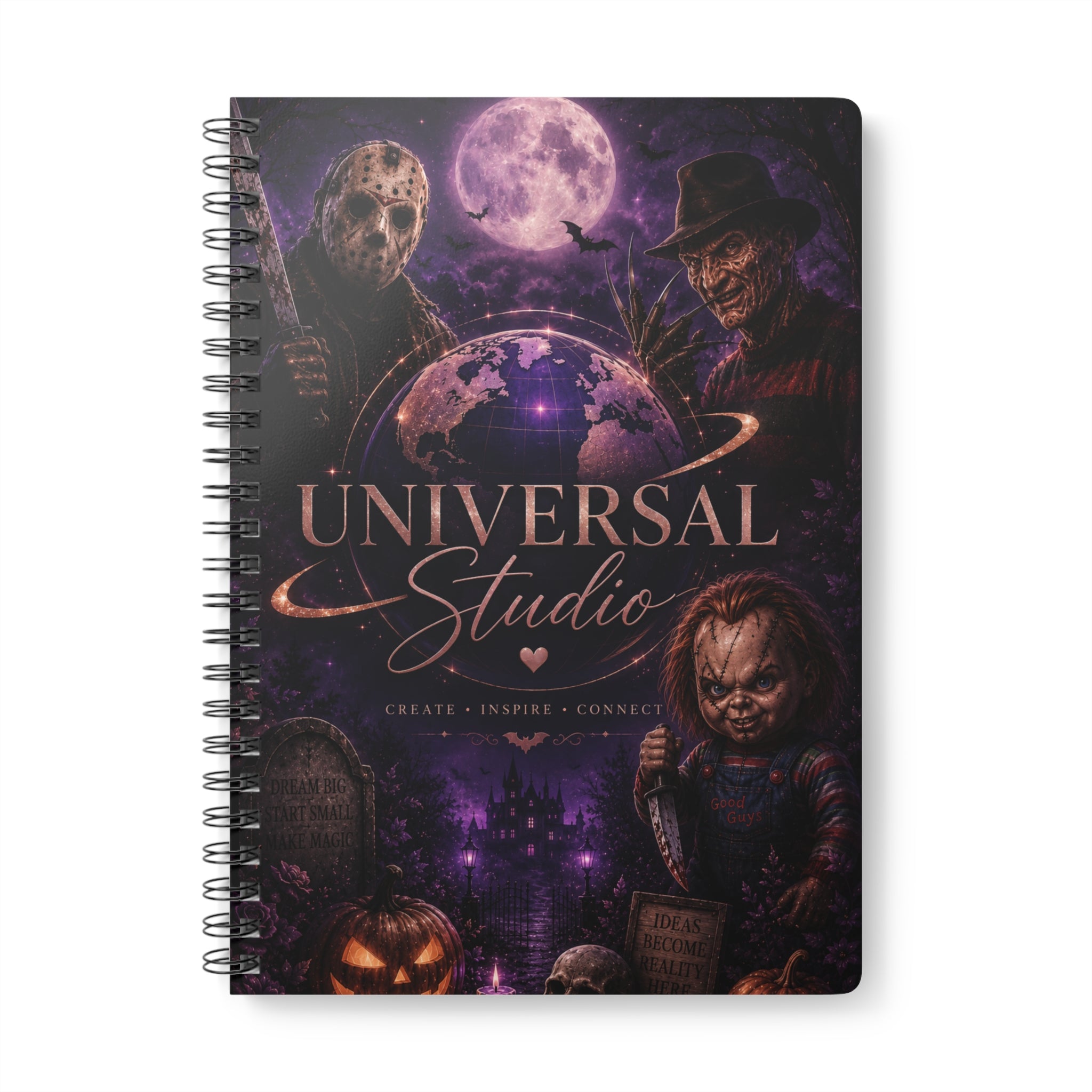Horror Movie Villains Spiral Notebook — "Universal Studio" A5 Wirobound Journal