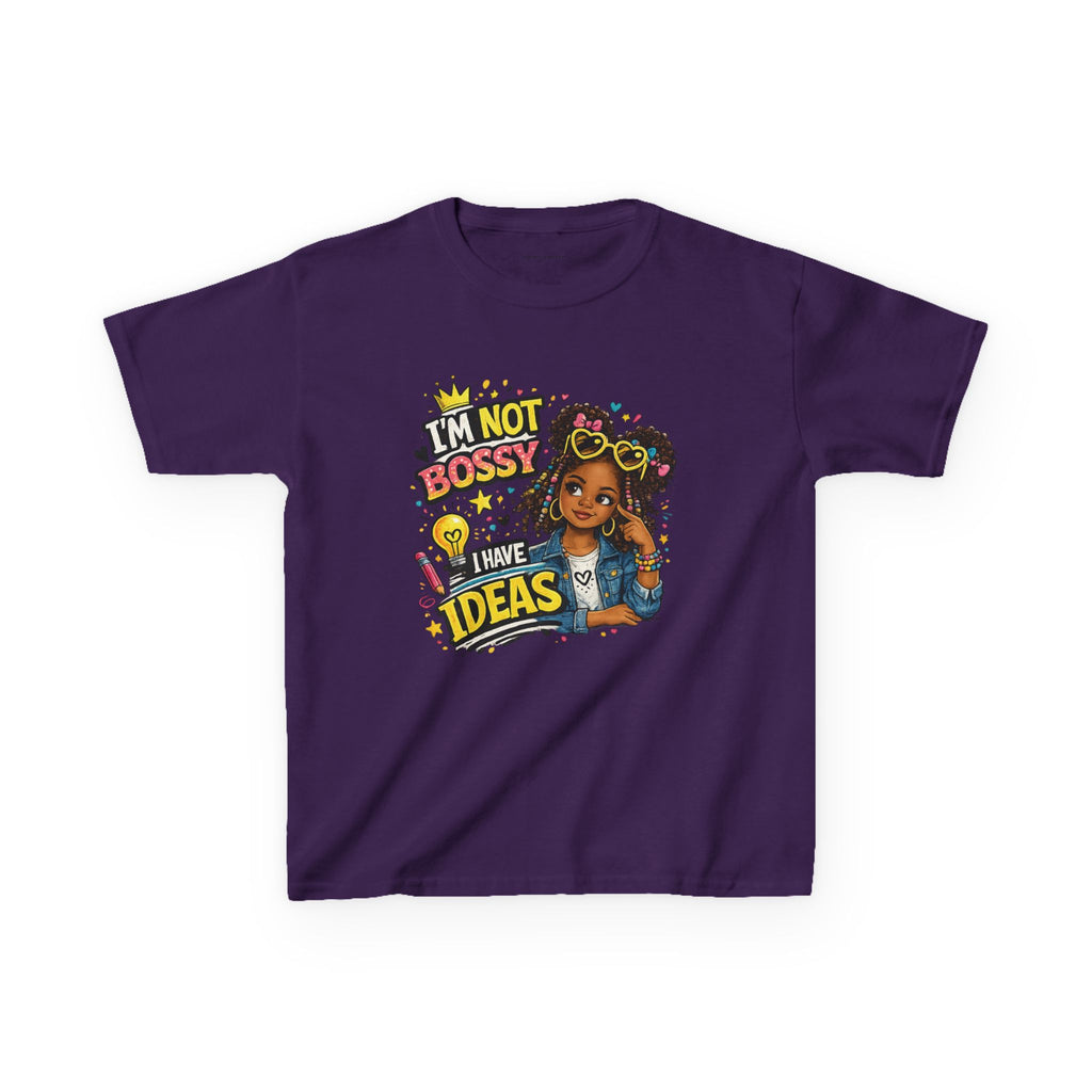 Kids Tee — “I’m Not Bossy I Have Ideas” Cute Confident Girl Graphic Shirt