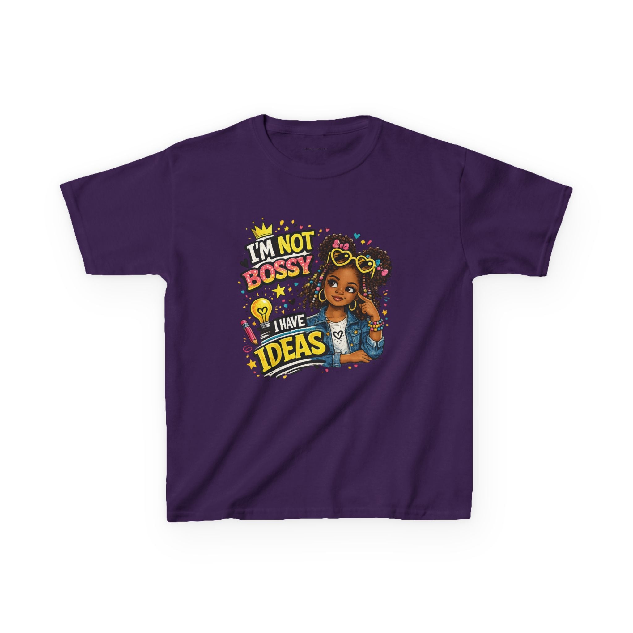 Kids Tee — “I’m Not Bossy I Have Ideas” Cute Confident Girl Graphic Shirt