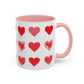 Valentine Hearts Accent Coffee Mug — Pink Interior 11/15oz