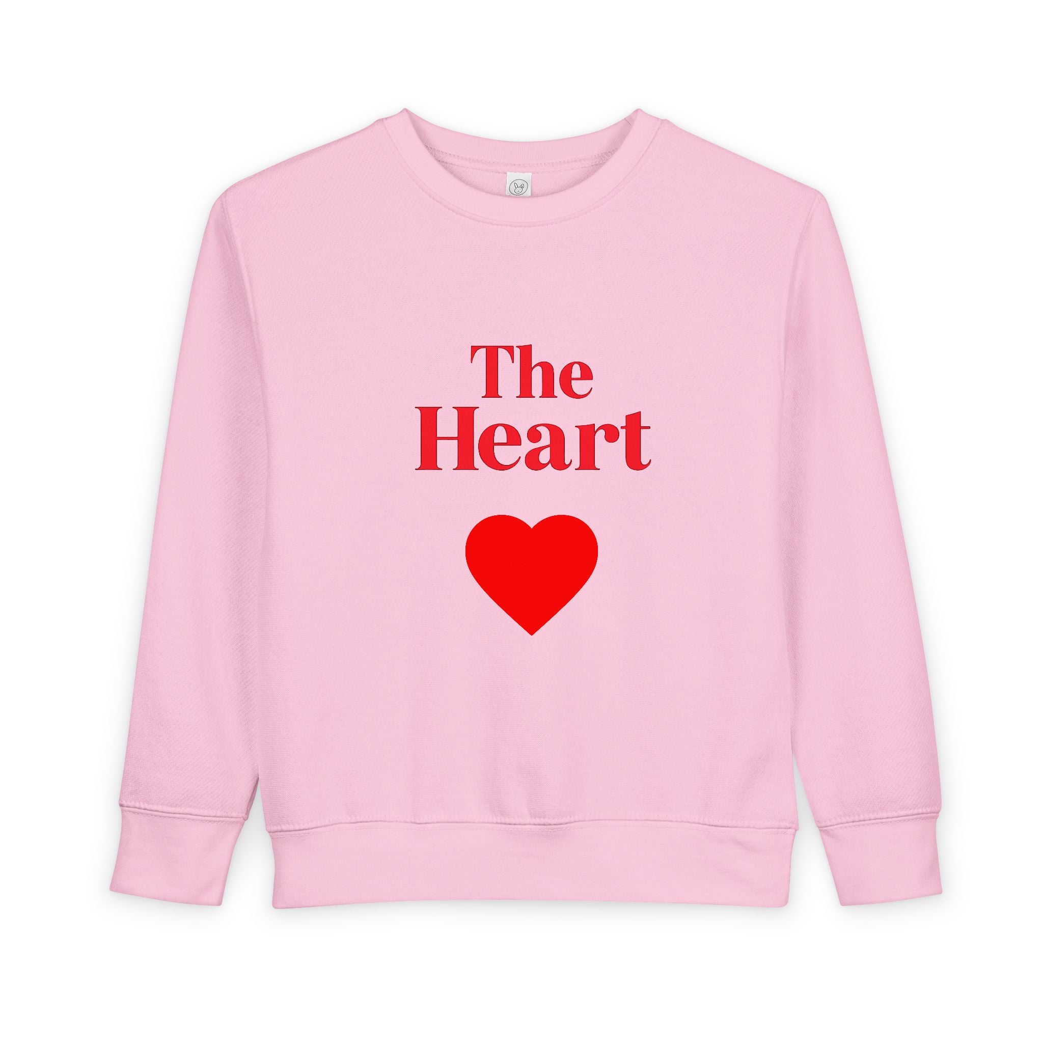 Toddler Sweatshirt - "The Heart" Red Heart Graphic Cozy Kids Pullover (Valentine's Day)
