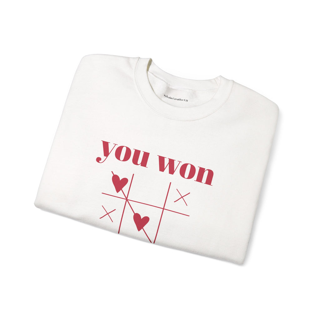 Valentine Tic-Tac-Toe "You Won My Heart" Sweatshirt