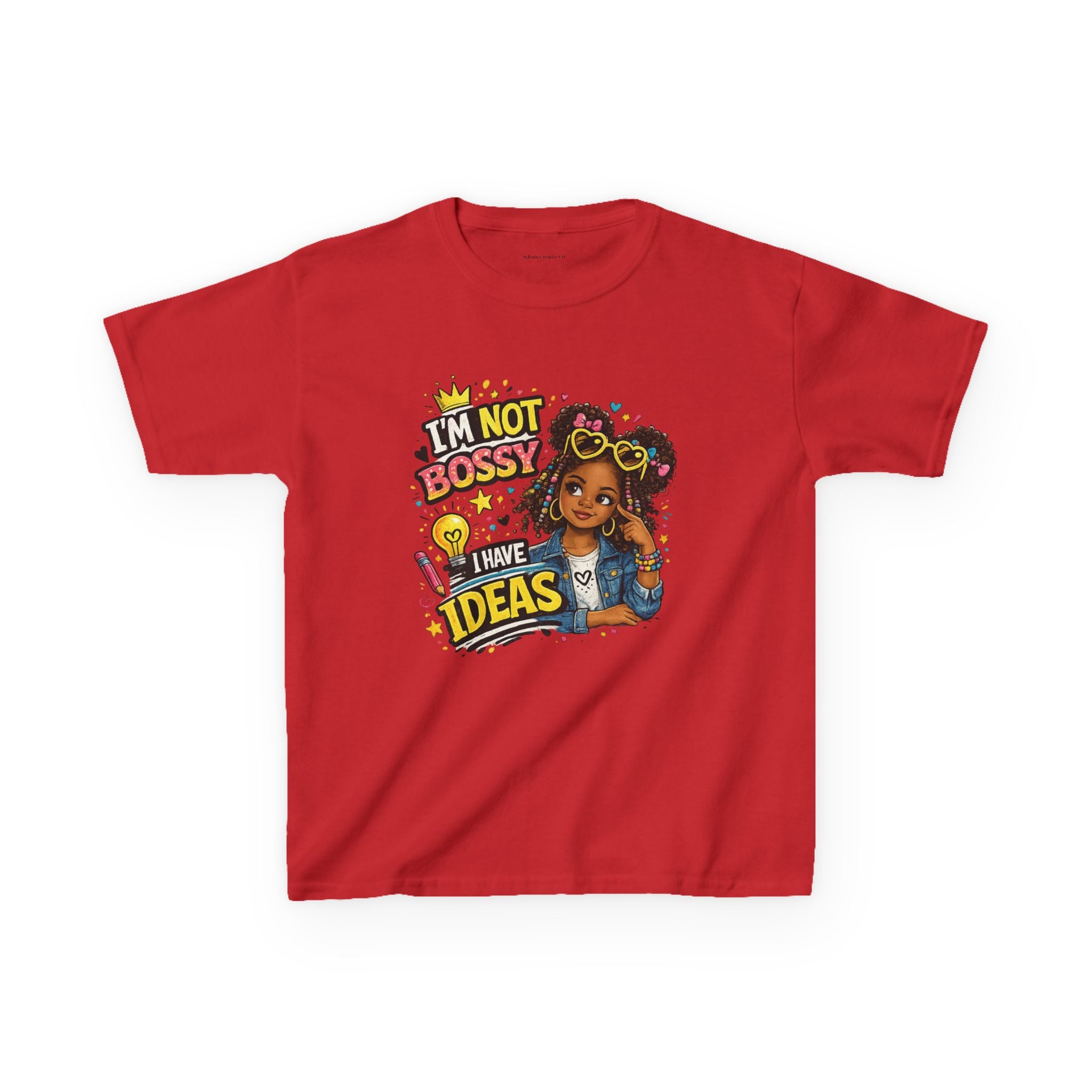 Kids Tee — “I’m Not Bossy I Have Ideas” Cute Confident Girl Graphic Shirt