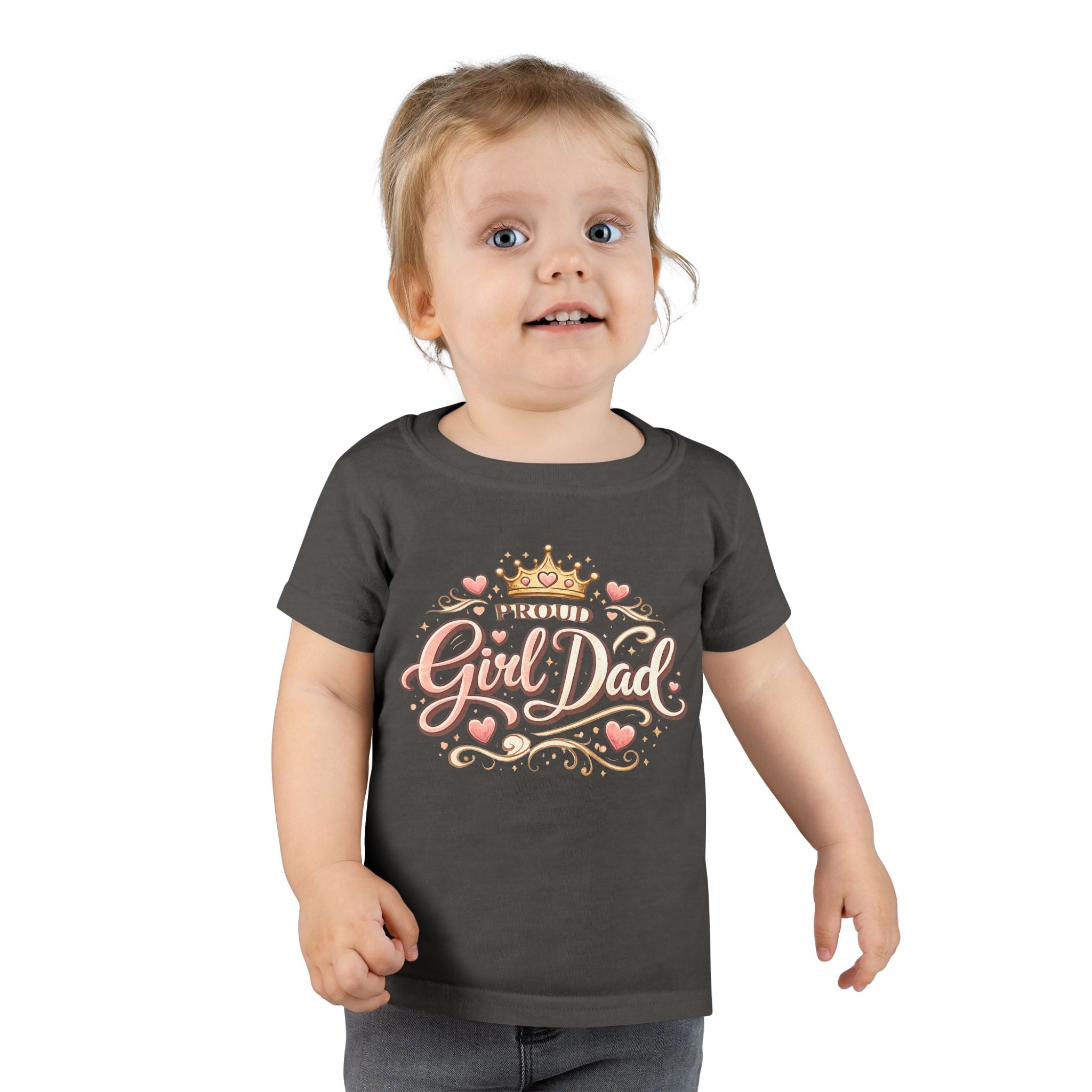 Toddler T‑Shirt — "Daddy's Girl Dad" Cute Crown & Hearts