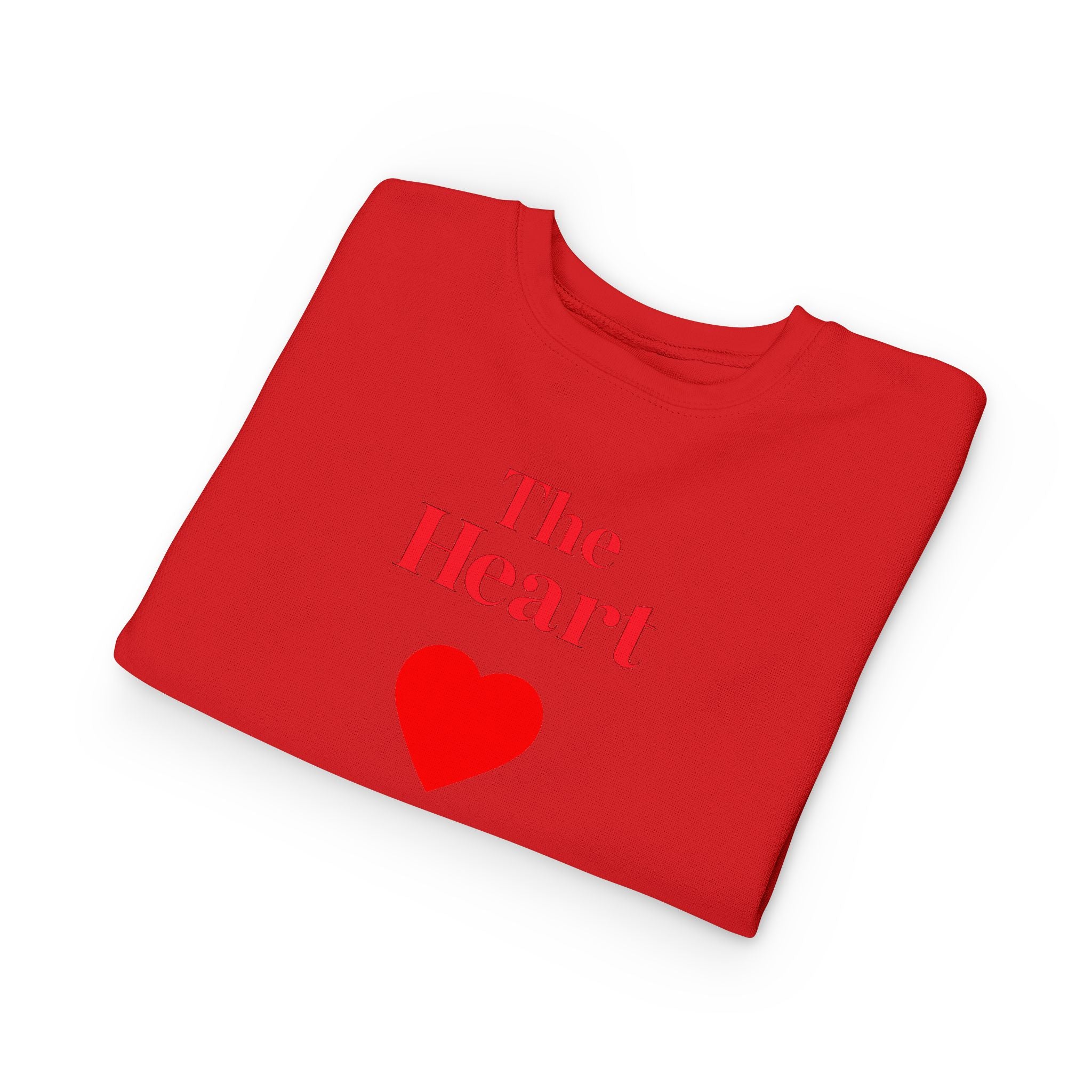 Toddler Sweatshirt - "The Heart" Red Heart Graphic Cozy Kids Pullover (Valentine's Day)