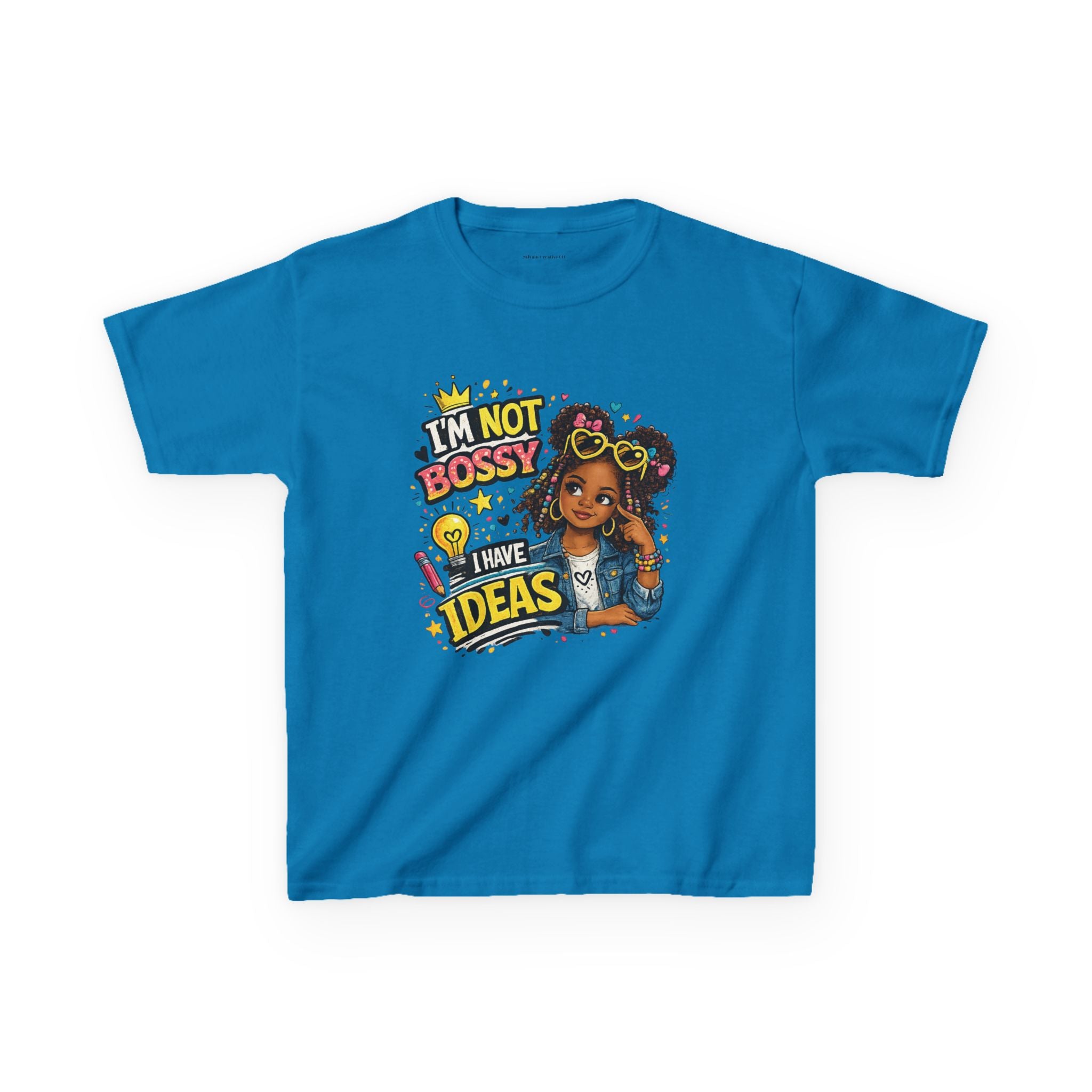 Kids Tee — “I’m Not Bossy I Have Ideas” Cute Confident Girl Graphic Shirt