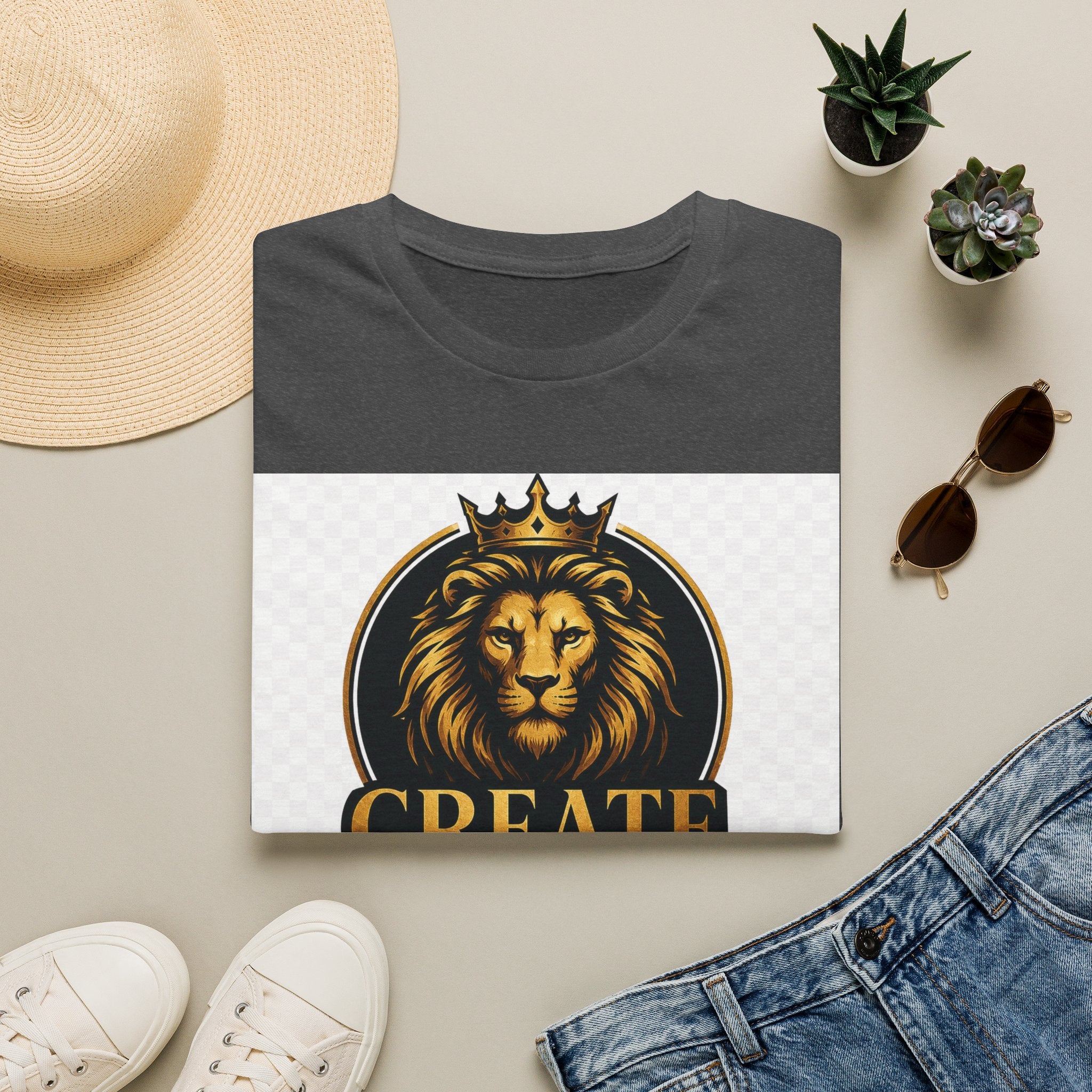 Create Inspire Impact Lion T-Shirt — Motivational Graphic Tee