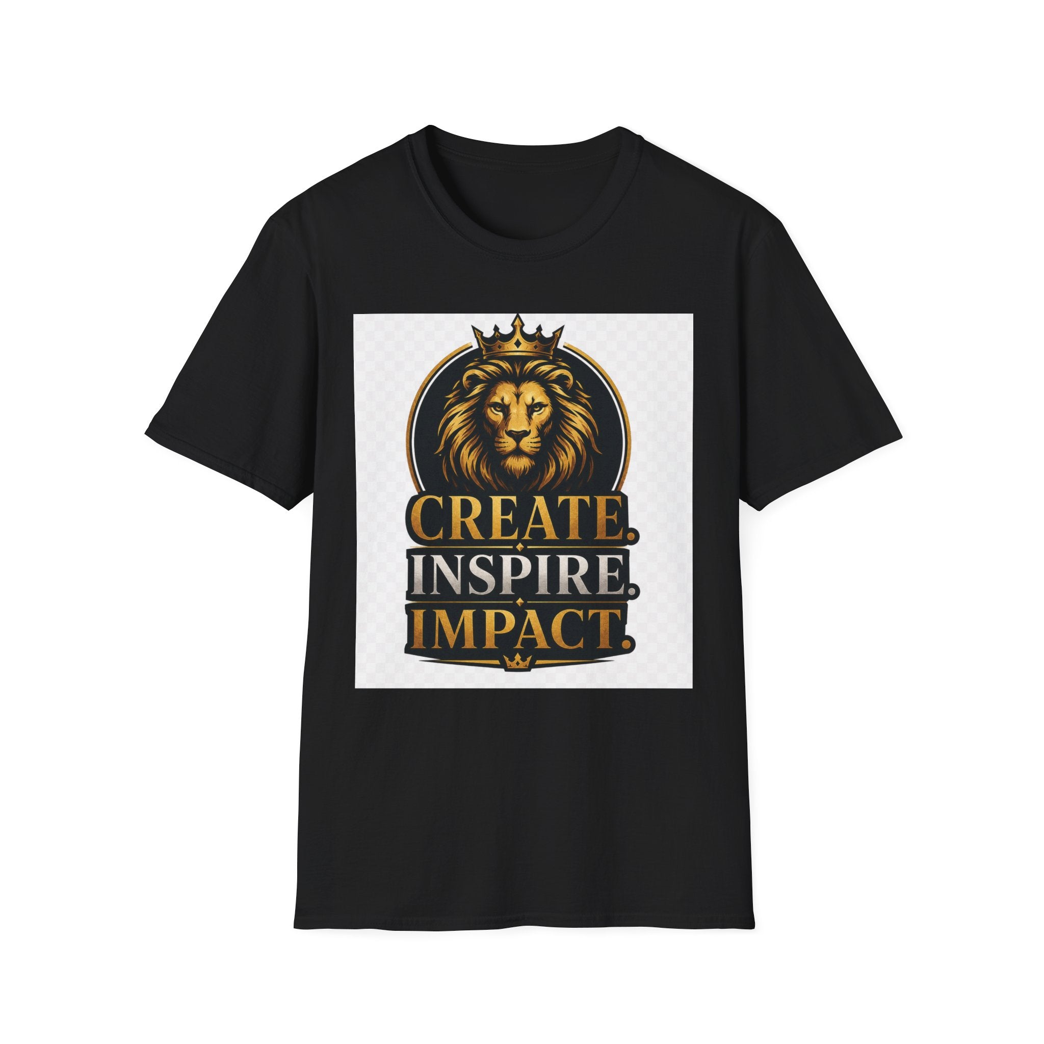 Create Inspire Impact Lion T-Shirt — Motivational Graphic Tee