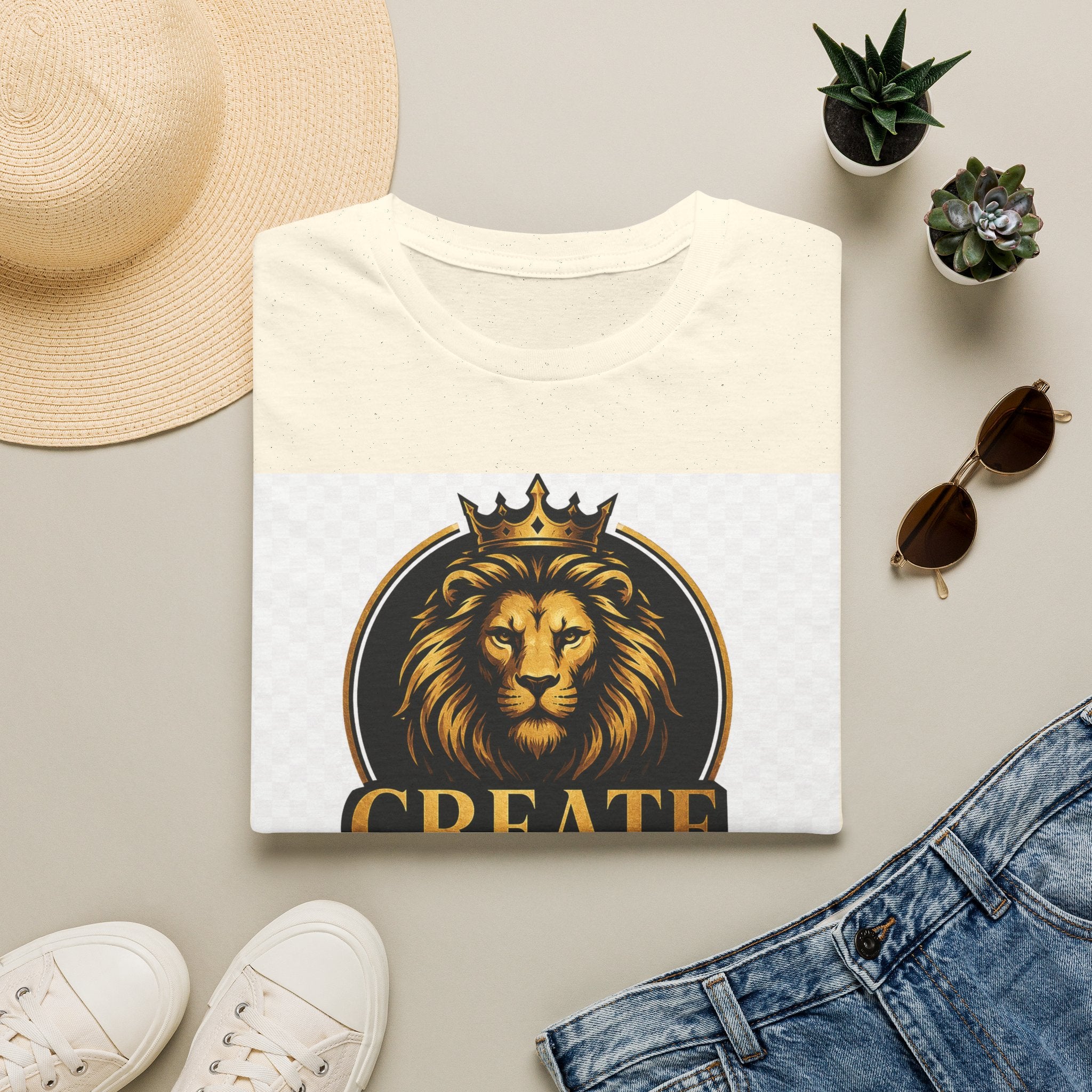 Create Inspire Impact Lion T-Shirt — Motivational Graphic Tee