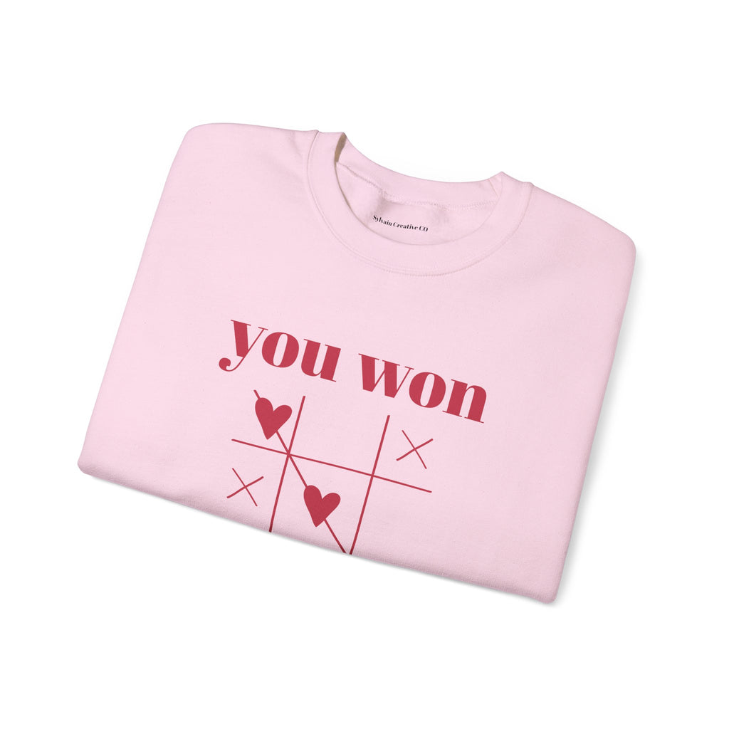 Valentine Tic-Tac-Toe "You Won My Heart" Sweatshirt