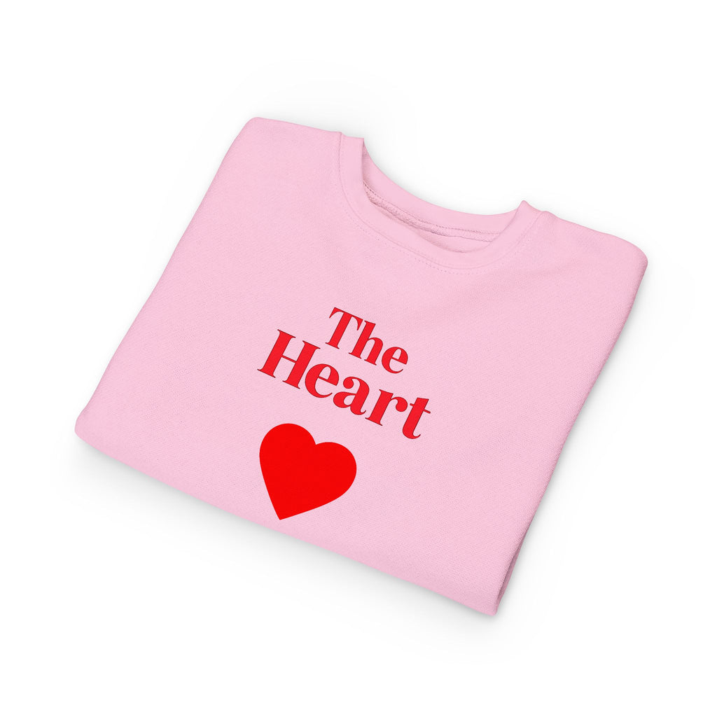 Toddler Sweatshirt - "The Heart" Red Heart Graphic Cozy Kids Pullover (Valentine's Day)