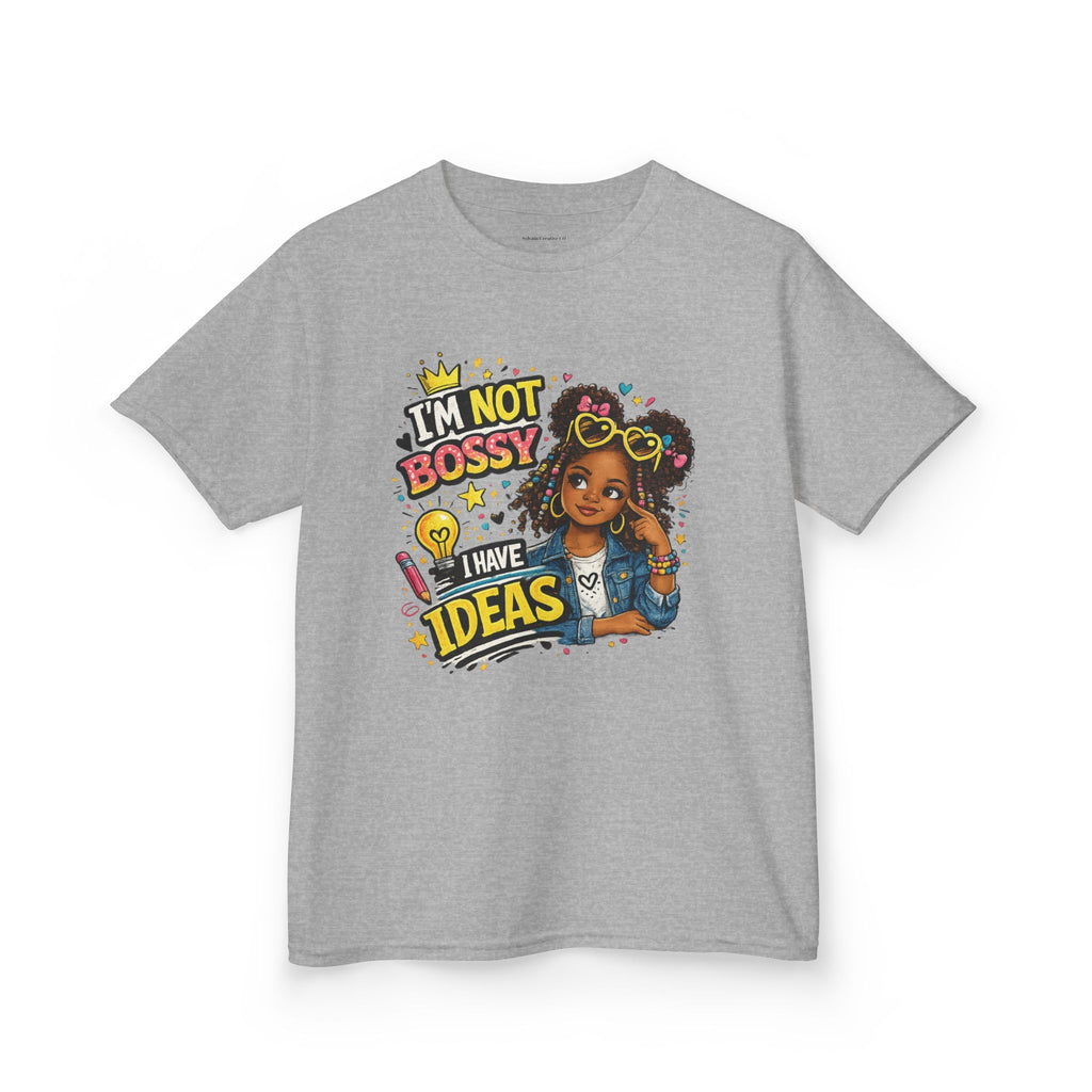 Kids Tee — “I’m Not Bossy I Have Ideas” Cute Confident Girl Graphic Shirt
