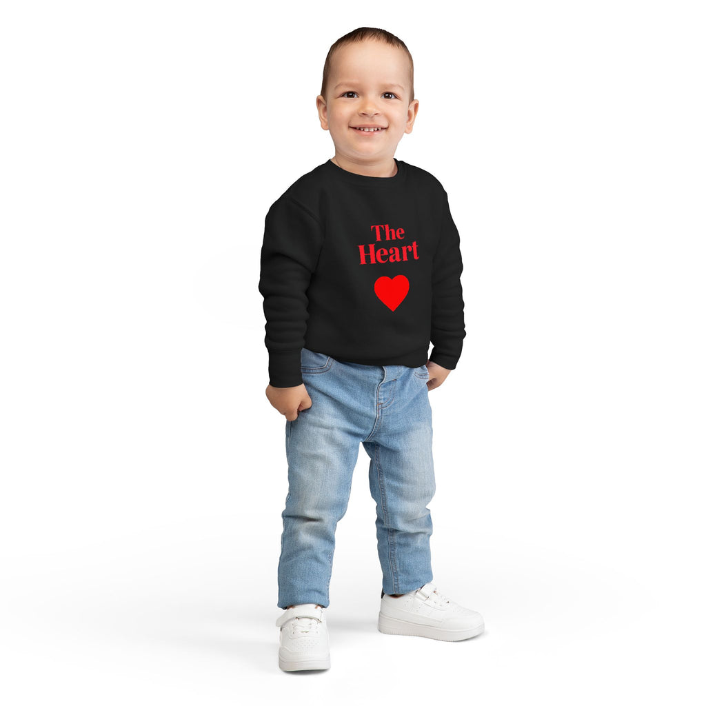 Toddler Sweatshirt - "The Heart" Red Heart Graphic Cozy Kids Pullover (Valentine's Day)