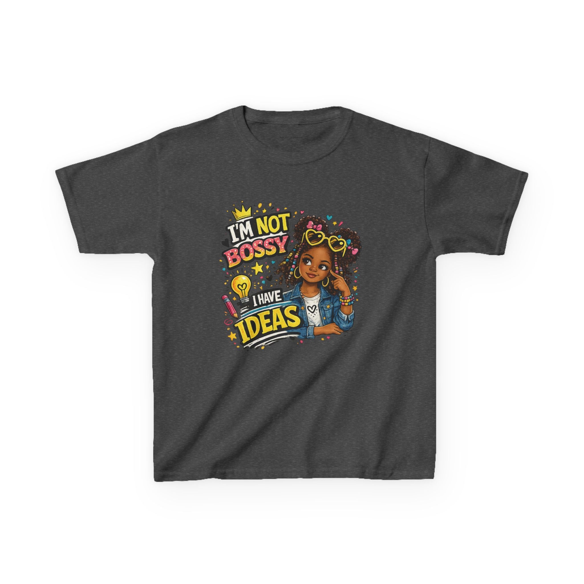 Kids Tee — “I’m Not Bossy I Have Ideas” Cute Confident Girl Graphic Shirt