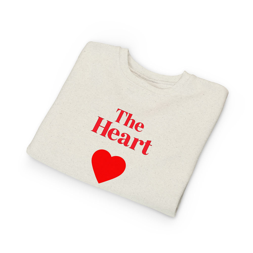 Toddler Sweatshirt - "The Heart" Red Heart Graphic Cozy Kids Pullover (Valentine's Day)